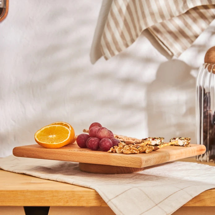 Karaca Urban wood Rotating Serving Board Square 153.03.09.0124 - Trays - ebarza Furniture UAE | Shop Modern Furniture in Abu Dhabi & Dubai - مفروشات ايبازرا في الامارات | تسوق اثاث عصري وديكورات مميزة في دبي وابوظبي