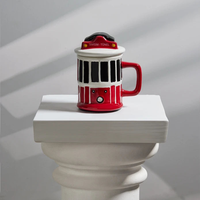 Karaca X İst Collection Taksim Lidded Mug 153.03.06.3924 - Mugs - ebarza Furniture UAE | Shop Modern Furniture in Abu Dhabi & Dubai - مفروشات ايبازرا في الامارات | تسوق اثاث عصري وديكورات مميزة في دبي وابوظبي