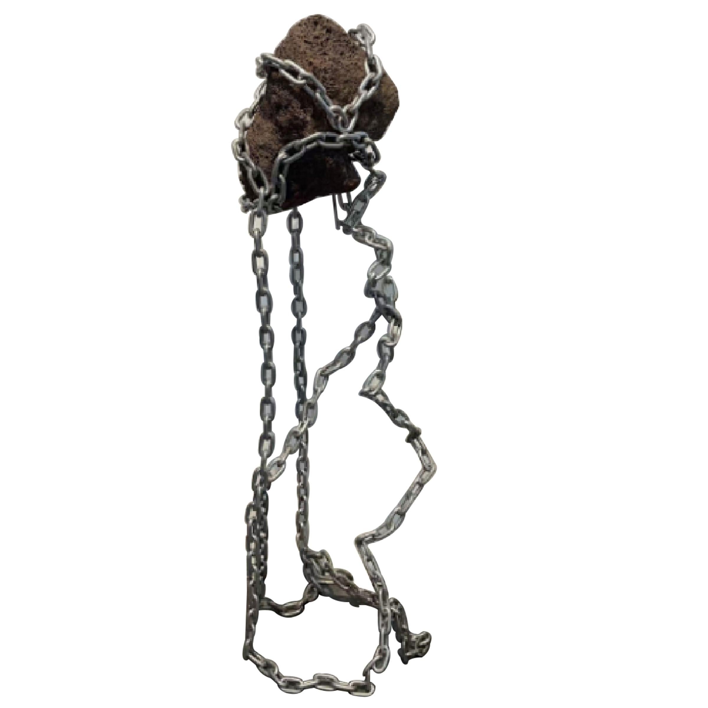 Pre Order 60 Days Delivery Volcanic Stone and Stainless Steel SCULPTURE - BJ20230005 -  Home Decor Figurines | منحوتة من الحجر البركاني والفولاذ المقاوم للصدأ - ebarza Furniture UAE | Shop Modern Furniture in Abu Dhabi & Dubai - مفروشات ايبازرا في الامارات | تسوق اثاث عصري وديكورات مميزة في دبي وابوظبي