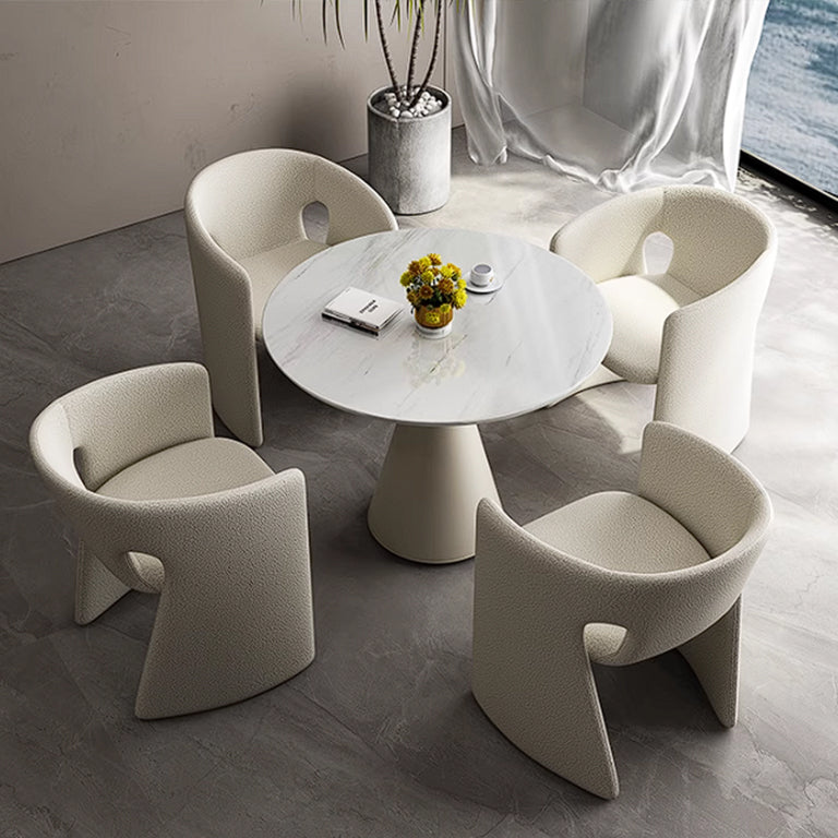 Velvet Dining Chair-B MLL-B66-Beige -  Chairs - ebarza Furniture UAE | Shop Modern Furniture in Abu Dhabi & Dubai - مفروشات ايبازرا في الامارات | تسوق اثاث عصري وديكورات مميزة في دبي وابوظبي