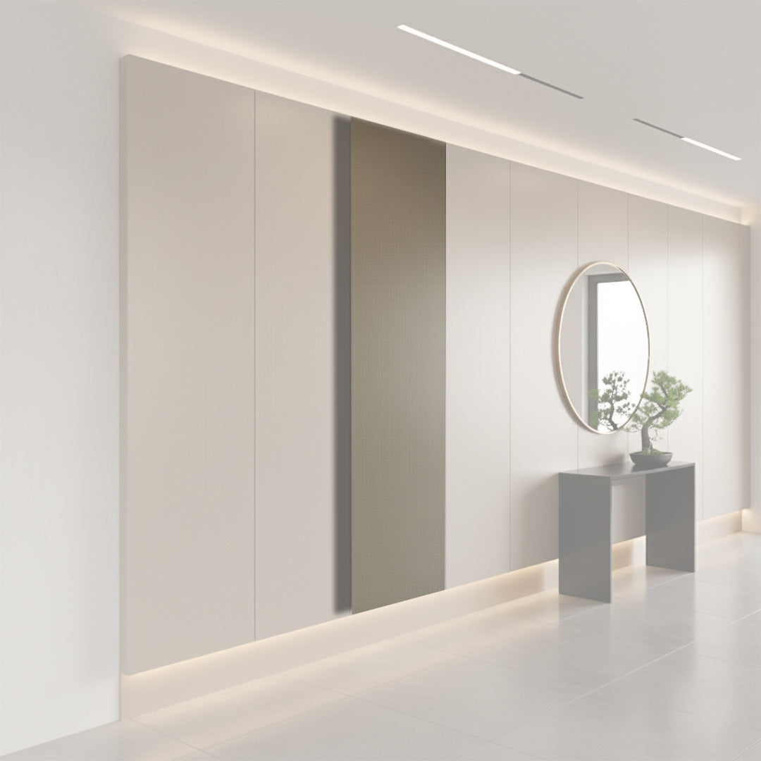 122*320cm WPC DECORATION WALL PANEL BB STICHING+FILM FOLDING  COLOUR : Brass Brushed Metal BP-104K -  Wall Panels - ebarza Furniture UAE | Shop Modern Furniture in Abu Dhabi & Dubai - مفروشات ايبازرا في الامارات | تسوق اثاث عصري وديكورات مميزة في دبي وابوظبي