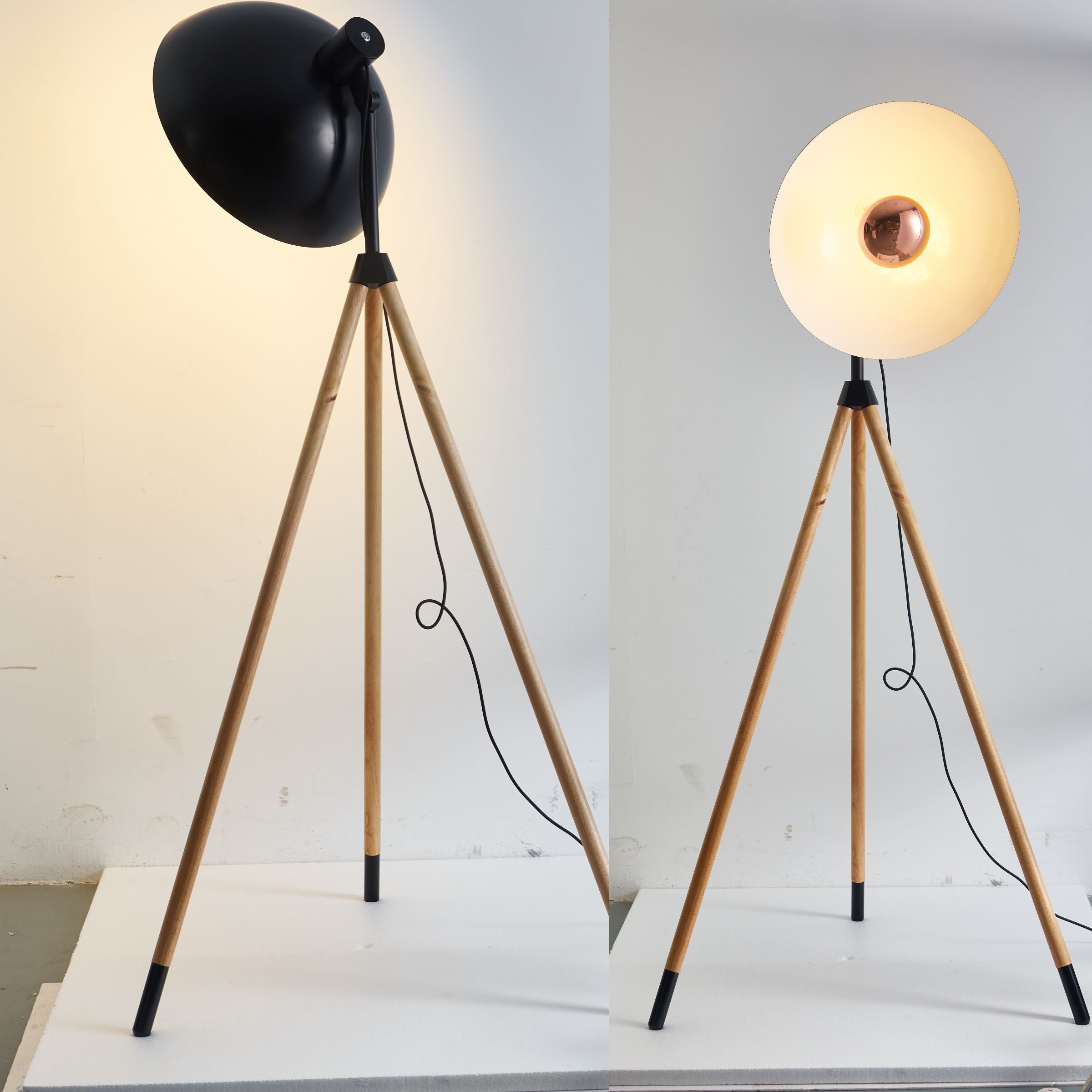 Fame Wooden Floor Lamp CY-LTD-1007 -  Floor Lamps | مصباح أرضي أسود - ebarza Furniture UAE | Shop Modern Furniture in Abu Dhabi & Dubai - مفروشات ايبازرا في الامارات | تسوق اثاث عصري وديكورات مميزة في دبي وابوظبي