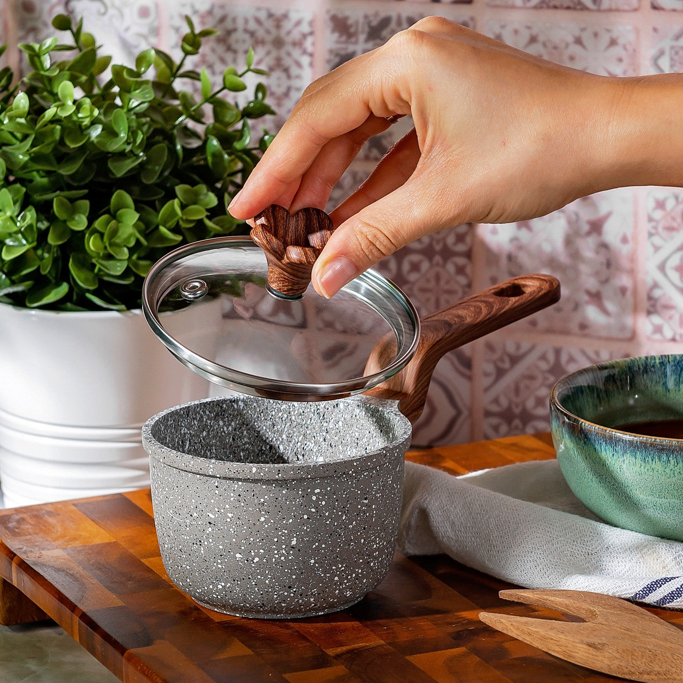 Pre-order 25 Days Delivery - Karaca Dark Silver Biogranite Mini Saucepan 10 cm 153.03.08.0086 -  Cookware Sets - ebarza Furniture UAE | Shop Modern Furniture in Abu Dhabi & Dubai - مفروشات ايبازرا في الامارات | تسوق اثاث عصري وديكورات مميزة في دبي وابوظبي