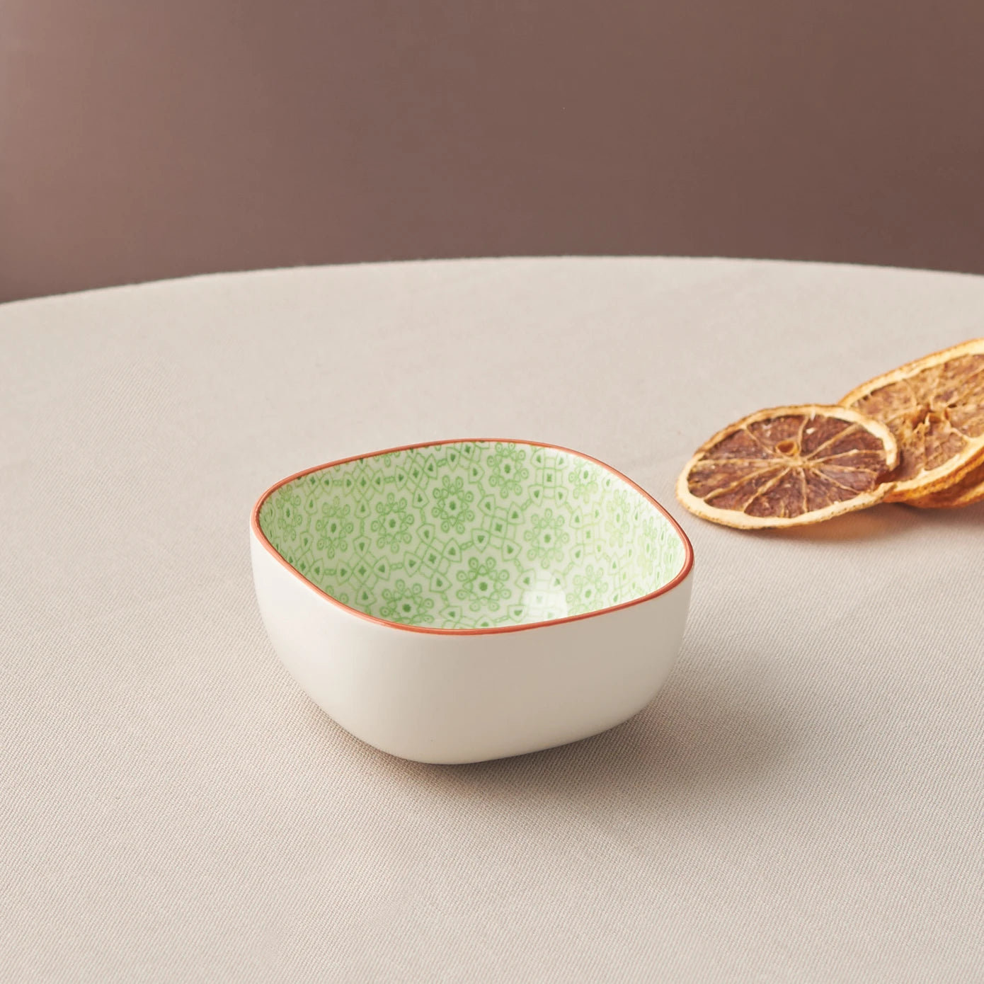 Pre-order 25 Days Delivery - Karaca Floral Green Square Snack Bowl 10 cm 153.03.08.2983 -  Bowls - ebarza Furniture UAE | Shop Modern Furniture in Abu Dhabi & Dubai - مفروشات ايبازرا في الامارات | تسوق اثاث عصري وديكورات مميزة في دبي وابوظبي