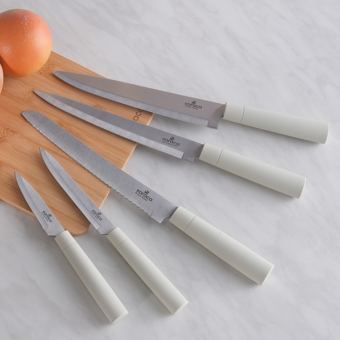 Pre-order 25 Days Delivery - Karaca Viego 6 Piece Knife Set Cream 153.09.01.0825 -  Kitchen Knives - ebarza Furniture UAE | Shop Modern Furniture in Abu Dhabi & Dubai - مفروشات ايبازرا في الامارات | تسوق اثاث عصري وديكورات مميزة في دبي وابوظبي