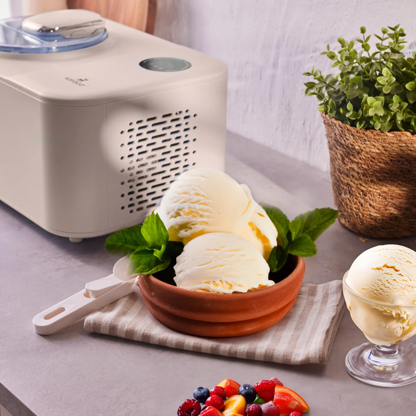 Pre-order 25 Days Delivery - Karaca 2 in 1 Automatic Ice Cream Maker Machine with Mixer and Freezer Vanilla 153.09.01.0964 -  Kitchen Appliances - ebarza Furniture UAE | Shop Modern Furniture in Abu Dhabi & Dubai - مفروشات ايبازرا في الامارات | تسوق اثاث عصري وديكورات مميزة في دبي وابوظبي