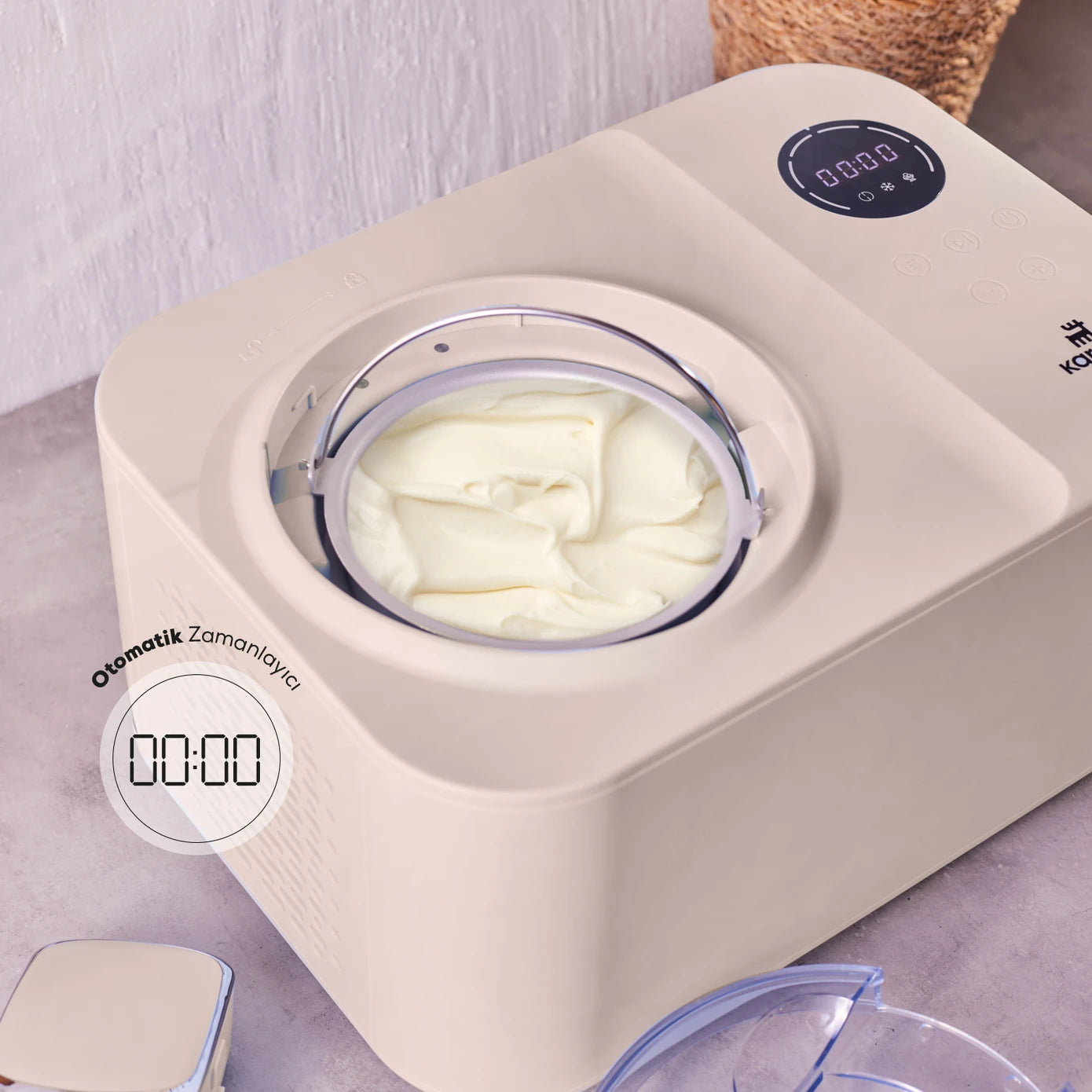 Pre-order 25 Days Delivery - Karaca 2 in 1 Automatic Ice Cream Maker Machine with Mixer and Freezer Vanilla 153.09.01.0964 -  Kitchen Appliances - ebarza Furniture UAE | Shop Modern Furniture in Abu Dhabi & Dubai - مفروشات ايبازرا في الامارات | تسوق اثاث عصري وديكورات مميزة في دبي وابوظبي