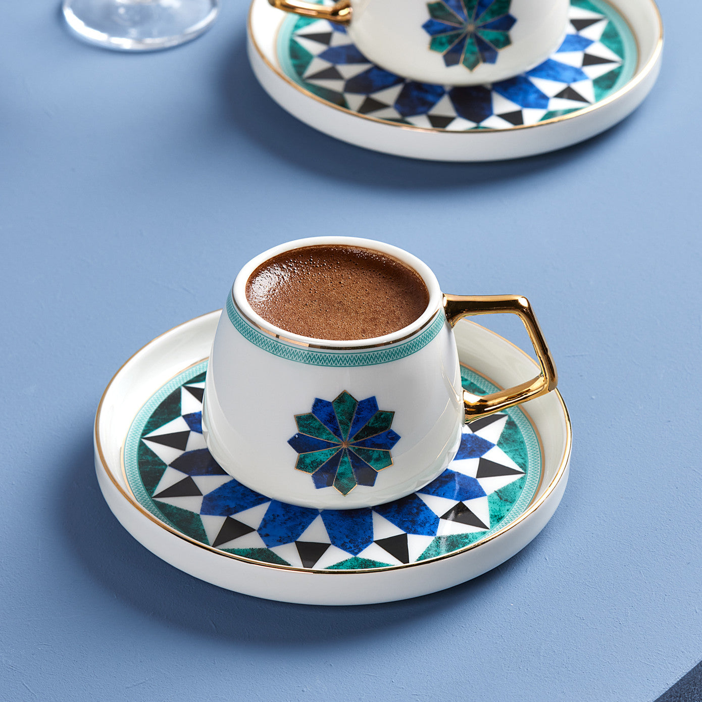 Pre-order 25 Days Delivery - Karaca Roman Coffee Cup Set for 2 People 90 ml 153.09.01.2783 -  Coffee Sets - ebarza Furniture UAE | Shop Modern Furniture in Abu Dhabi & Dubai - مفروشات ايبازرا في الامارات | تسوق اثاث عصري وديكورات مميزة في دبي وابوظبي