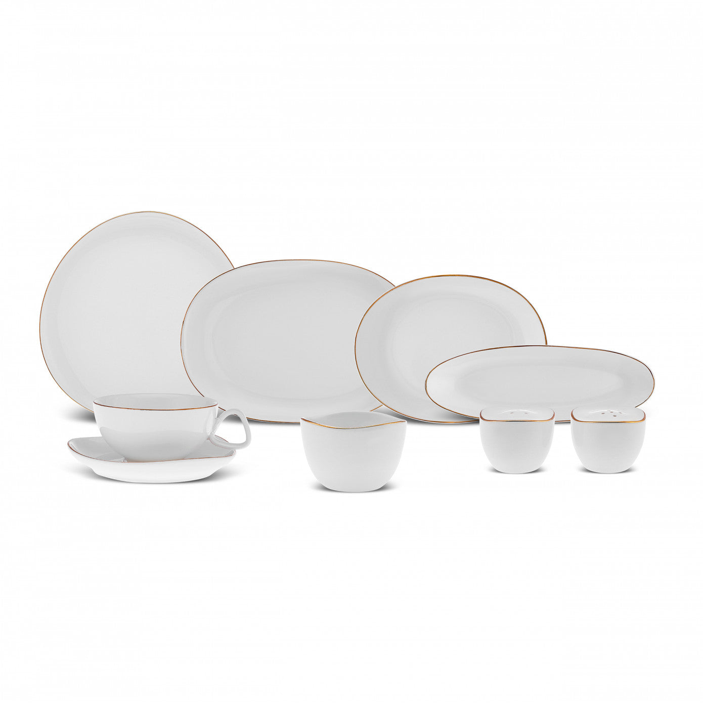 Pre-order 25 Days Delivery - Karaca Streamline Middle Porcelain 34 Piece 6 Person Breakfast/Serving Set Gold 153.09.01.2973 -  Dinnerware Sets - ebarza Furniture UAE | Shop Modern Furniture in Abu Dhabi & Dubai - مفروشات ايبازرا في الامارات | تسوق اثاث عصري وديكورات مميزة في دبي وابوظبي