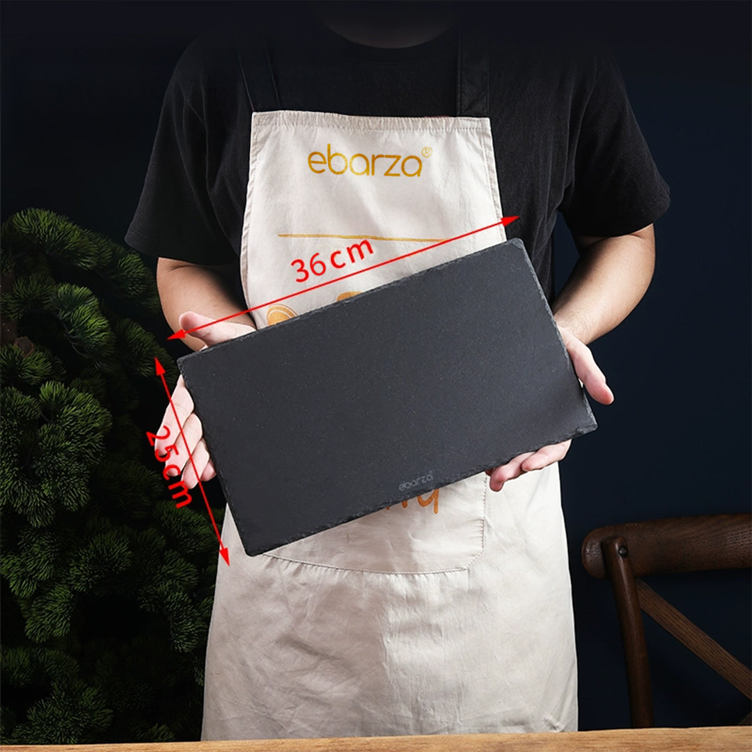 Slate Serving Board Rough Chipped Edges 36x25cm - CKPL3625B -  Trays - ebarza Furniture UAE | Shop Modern Furniture in Abu Dhabi & Dubai - مفروشات ايبازرا في الامارات | تسوق اثاث عصري وديكورات مميزة في دبي وابوظبي