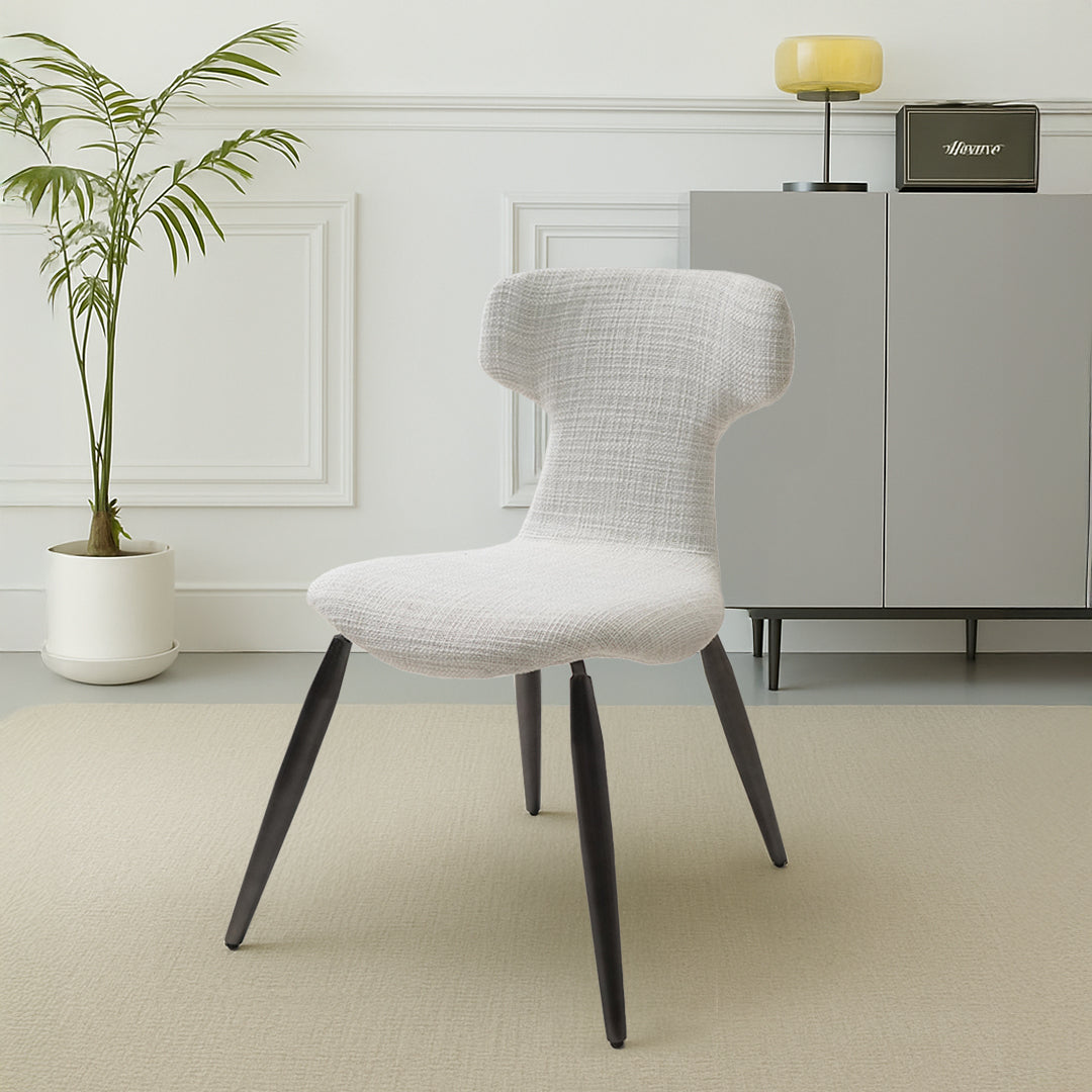 Roma Chair With Black Legs BC615-1 - Beige -  Chairs - ebarza Furniture UAE | Shop Modern Furniture in Abu Dhabi & Dubai - مفروشات ايبازرا في الامارات | تسوق اثاث عصري وديكورات مميزة في دبي وابوظبي