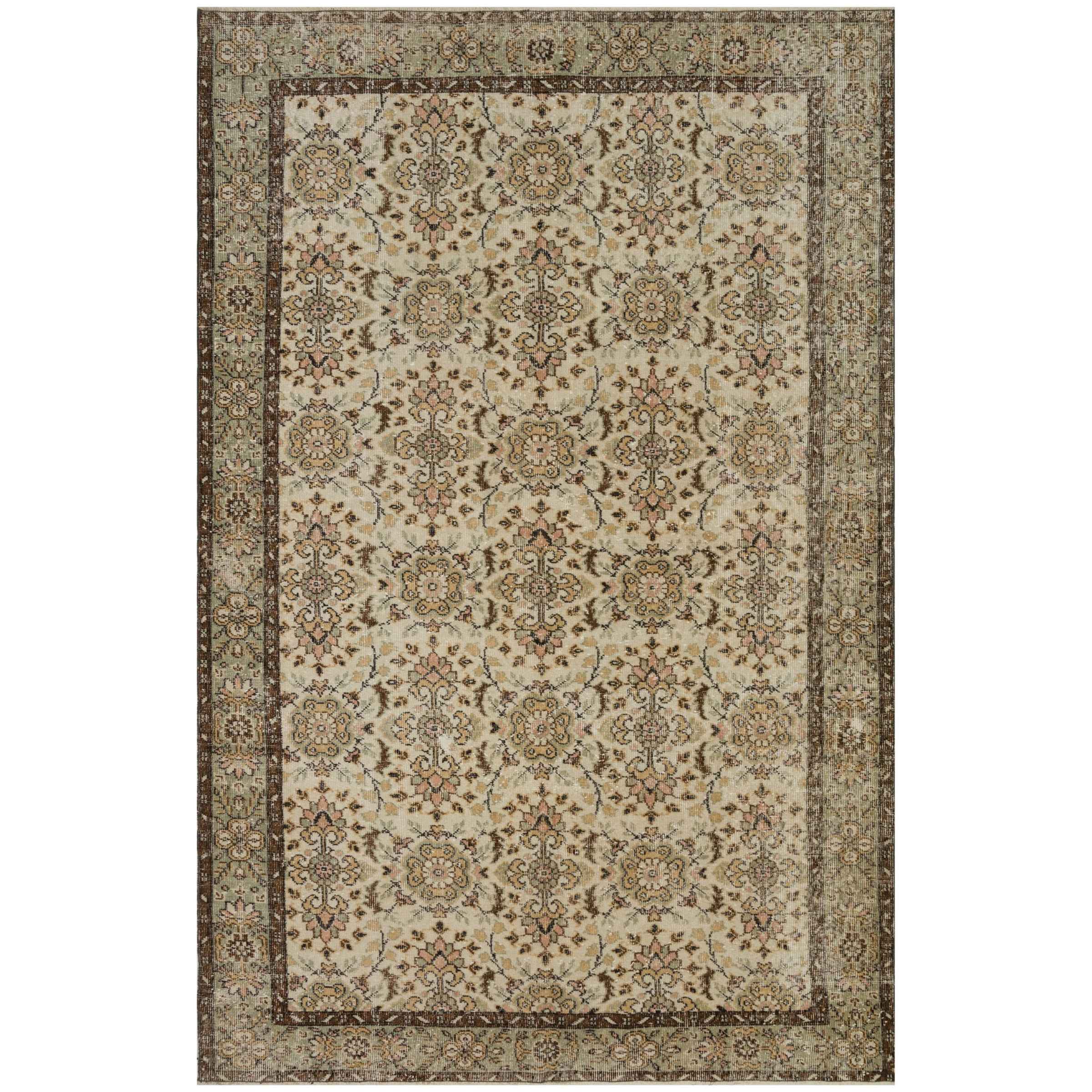 193 X 302 Cm Anatolian Hand Knotted Carpet Vintage Style 8568 -  Rugs | 193 × 302 سم سجادة أناضولية معقودة يدويًا طراز عتيق - ebarza Furniture UAE | Shop Modern Furniture in Abu Dhabi & Dubai - مفروشات ايبازرا في الامارات | تسوق اثاث عصري وديكورات مميزة في دبي وابوظبي