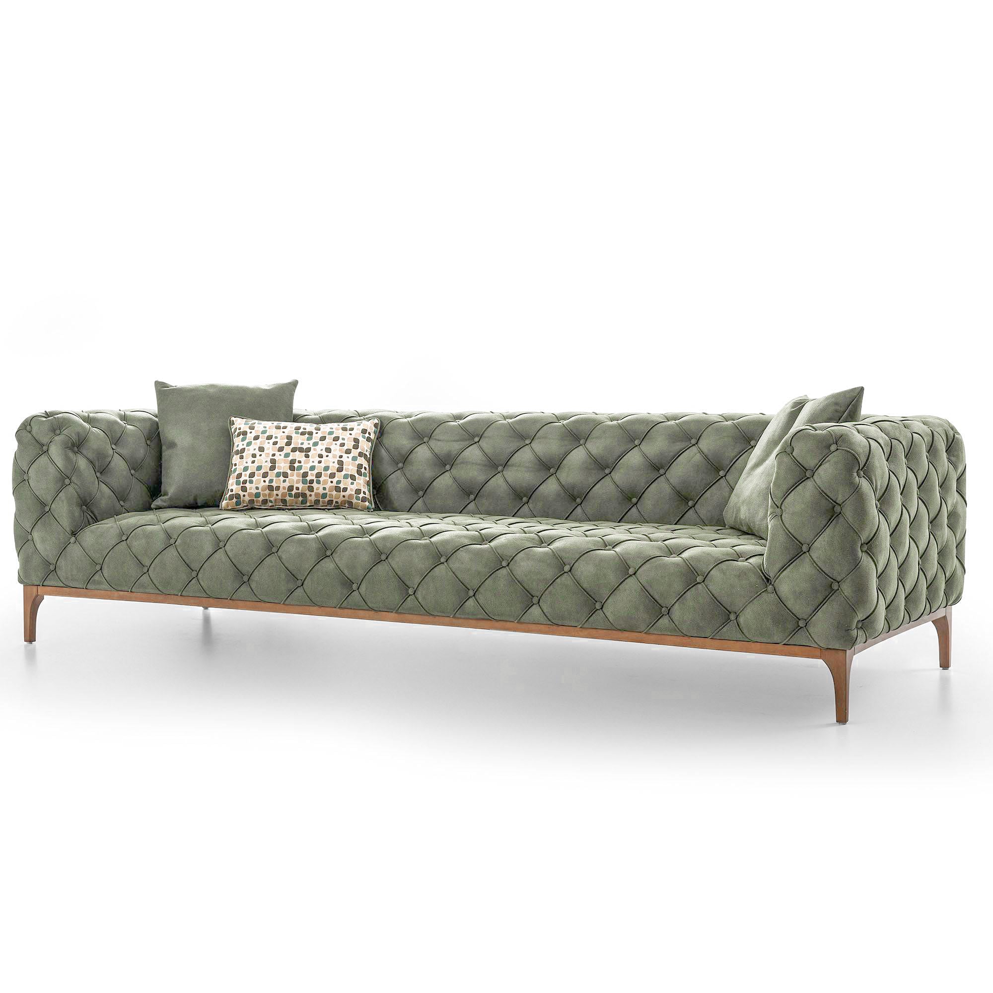 Fashion Sofa And 2 Cushions Fas002Gn -  Sofas - ebarza Furniture UAE | Shop Modern Furniture in Abu Dhabi & Dubai - مفروشات ايبازرا في الامارات | تسوق اثاث عصري وديكورات مميزة في دبي وابوظبي