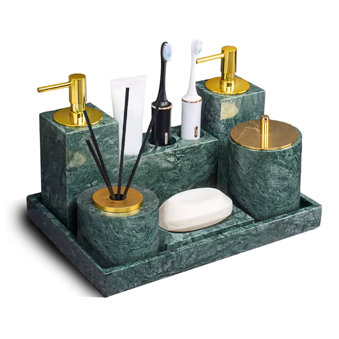 Indian Green Marble Circular Incense Dispenser (Bright Gold Accessory) KXP840C -  Stick Diffusers - ebarza Furniture UAE | Shop Modern Furniture in Abu Dhabi & Dubai - مفروشات ايبازرا في الامارات | تسوق اثاث عصري وديكورات مميزة في دبي وابوظبي