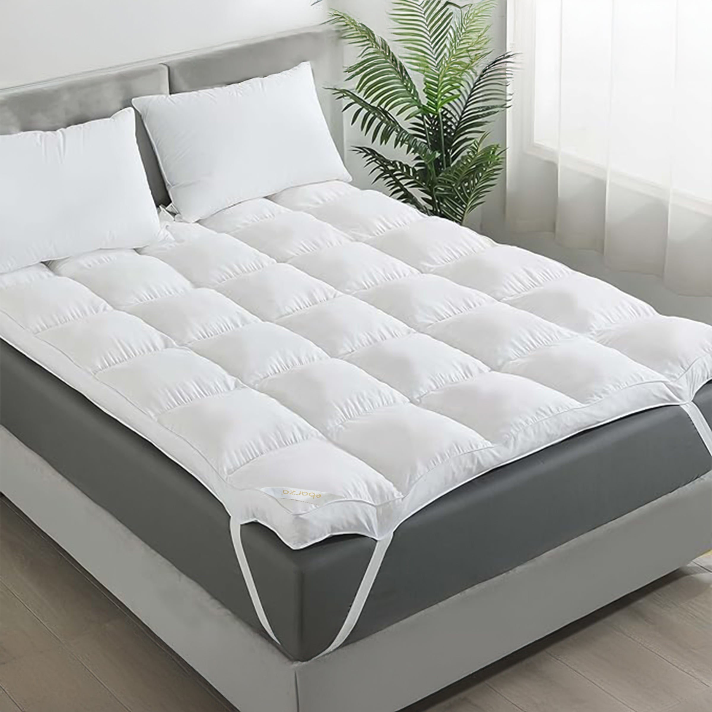 180X200X5 Down Feather Mattress Topper 040205231 -  Bedding - ebarza Furniture UAE | Shop Modern Furniture in Abu Dhabi & Dubai - مفروشات ايبازرا في الامارات | تسوق اثاث عصري وديكورات مميزة في دبي وابوظبي