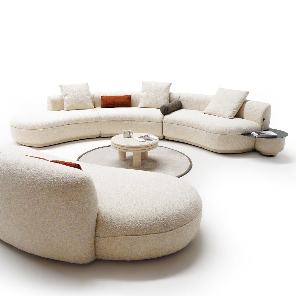 Curved Sofa with SideTable SF061 -  Sofas | أريكة منحنية مع طاولة جانبية - ebarza Furniture UAE | Shop Modern Furniture in Abu Dhabi & Dubai - مفروشات ايبازرا في الامارات | تسوق اثاث عصري وديكورات مميزة في دبي وابوظبي