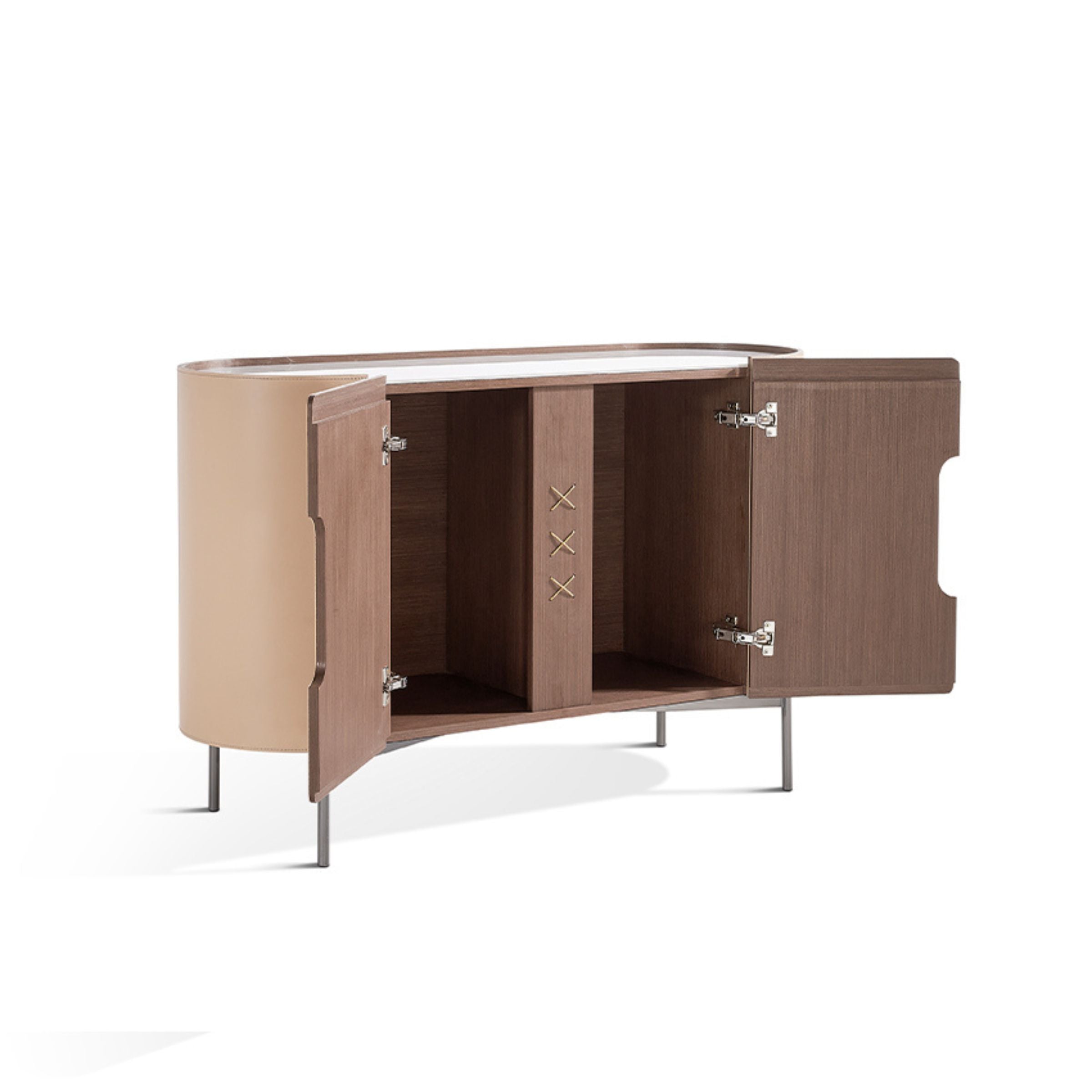 Stitch Saddle Leather Console / Dresser MLL-T30 -  Cabinets | خزانة جانبية / خزانة جانبية سرج غرزة - ebarza Furniture UAE | Shop Modern Furniture in Abu Dhabi & Dubai - مفروشات ايبازرا في الامارات | تسوق اثاث عصري وديكورات مميزة في دبي وابوظبي