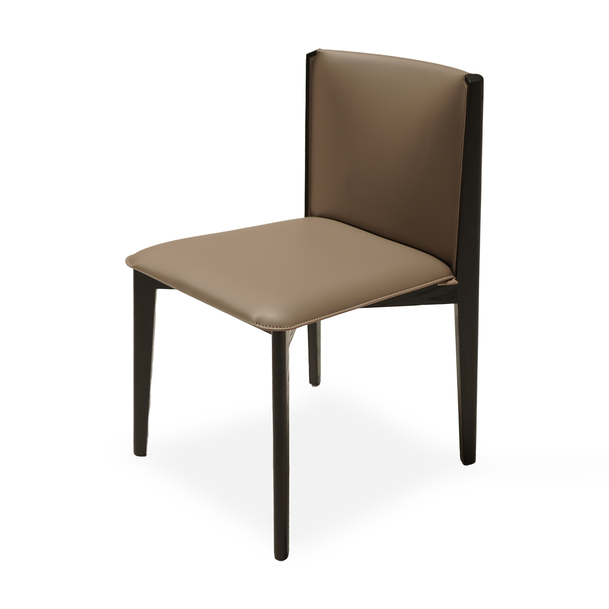 Dark Saddle Leather Dining Chair PS-B132-1 -  Chairs - ebarza Furniture UAE | Shop Modern Furniture in Abu Dhabi & Dubai - مفروشات ايبازرا في الامارات | تسوق اثاث عصري وديكورات مميزة في دبي وابوظبي