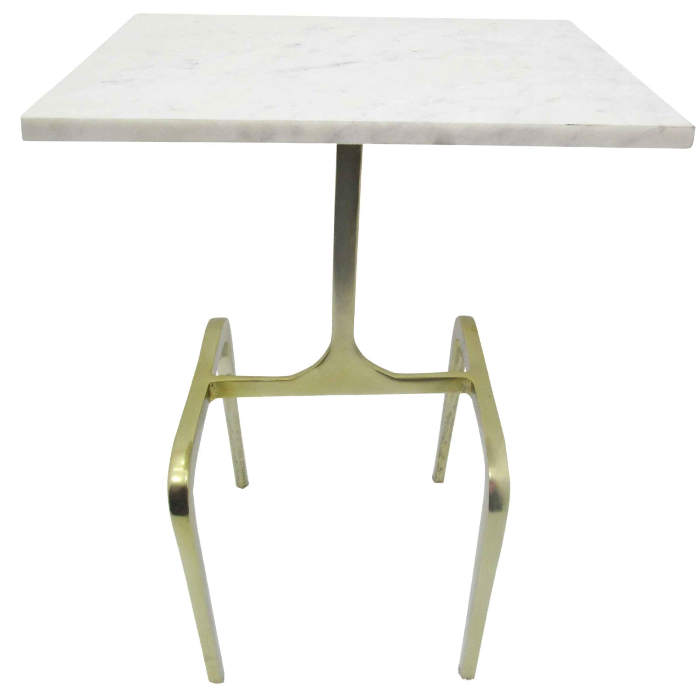 Dsipaly item - 4-Legged Accent Table 55 Cm With Top White Marble - Gold 14845-01Nakheel -  USED ITEM | قطعة من المعرض - طاولة باربعة ارجل 55 سم مع سطح رخام ابيض - ذهبي - ebarza Furniture UAE | Shop Modern Furniture in Abu Dhabi & Dubai - مفروشات ايبازرا في الامارات | تسوق اثاث عصري وديكورات مميزة في دبي وابوظبي