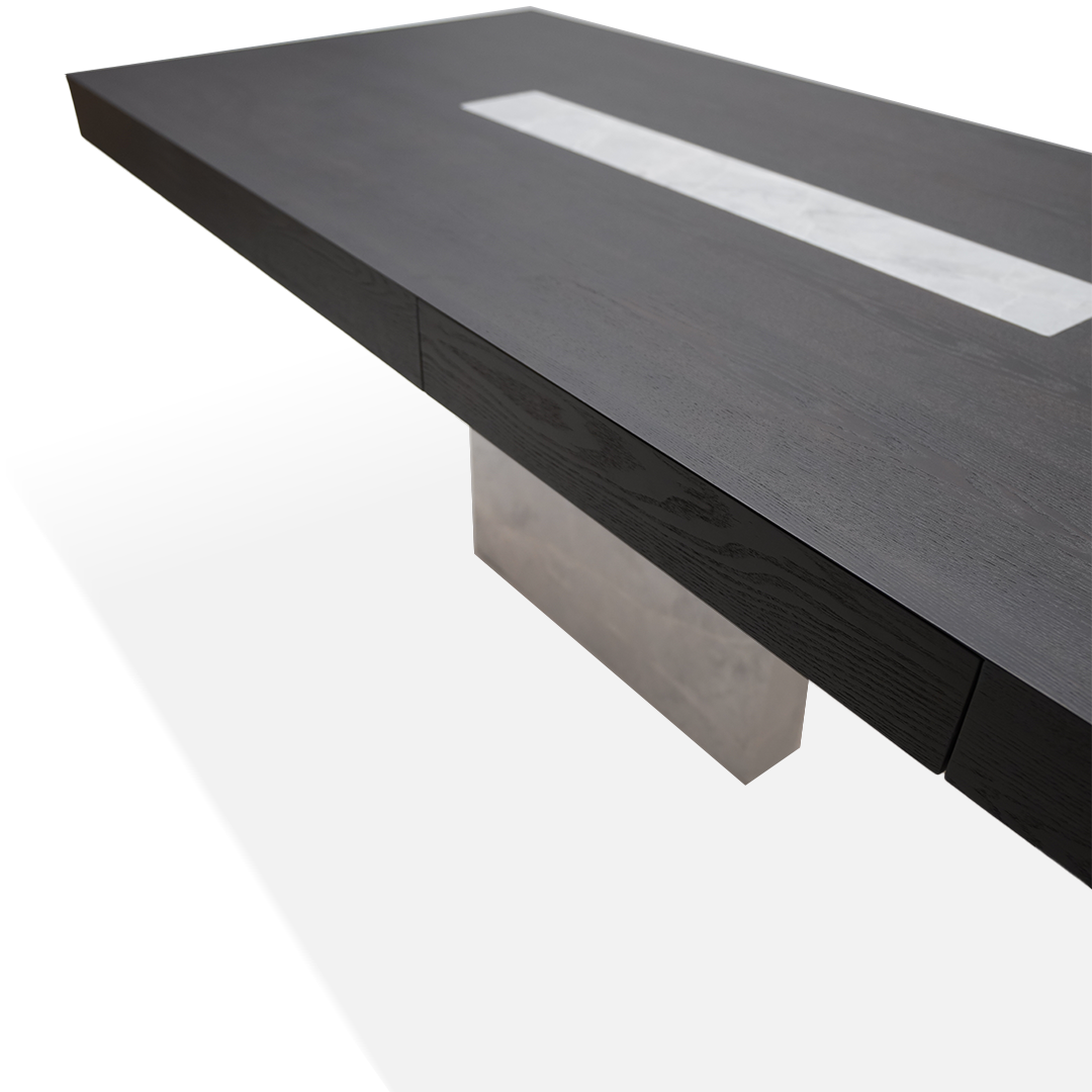 Dark Emperador Rectangular Dining Table JK-W009 -  Dining Tables - ebarza Furniture UAE | Shop Modern Furniture in Abu Dhabi & Dubai - مفروشات ايبازرا في الامارات | تسوق اثاث عصري وديكورات مميزة في دبي وابوظبي