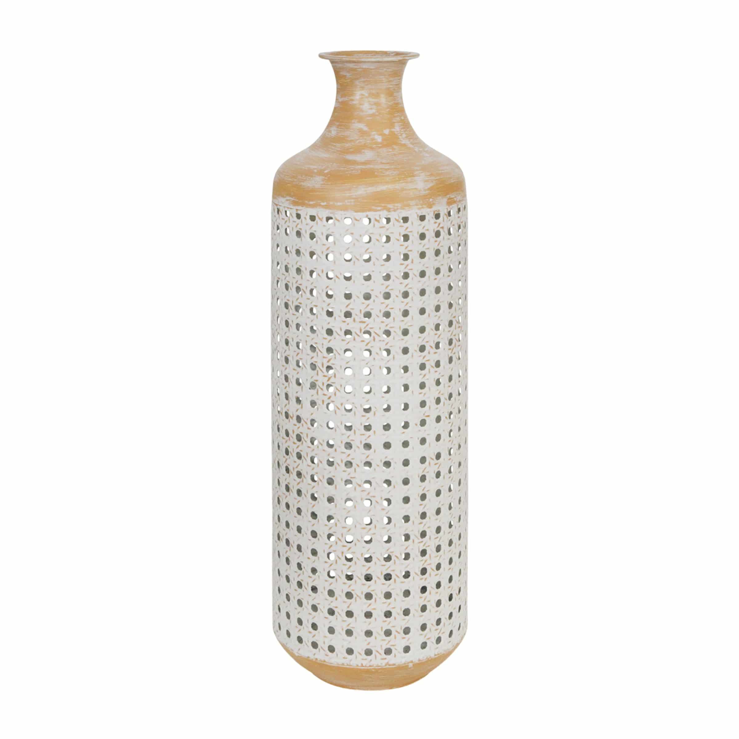 2-Tone Metal Vase 55 Cm - White 15390-02 -  Vases | مزهرية لونين معدن 55 سم - ابيض - ebarza Furniture UAE | Shop Modern Furniture in Abu Dhabi & Dubai - مفروشات ايبازرا في الامارات | تسوق اثاث عصري وديكورات مميزة في دبي وابوظبي