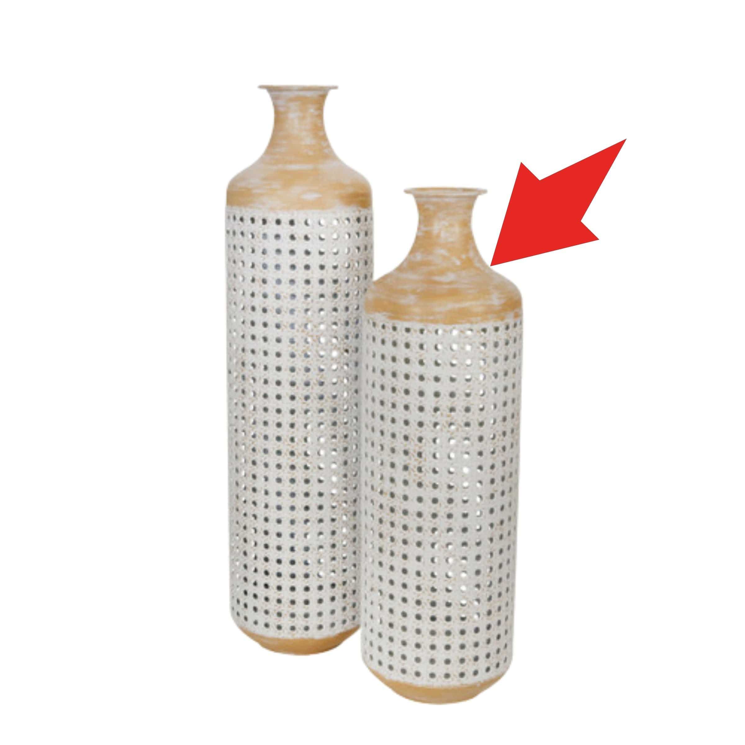 2-Tone Metal Vase 55 Cm - White 15390-02 -  Vases | مزهرية لونين معدن 55 سم - ابيض - ebarza Furniture UAE | Shop Modern Furniture in Abu Dhabi & Dubai - مفروشات ايبازرا في الامارات | تسوق اثاث عصري وديكورات مميزة في دبي وابوظبي