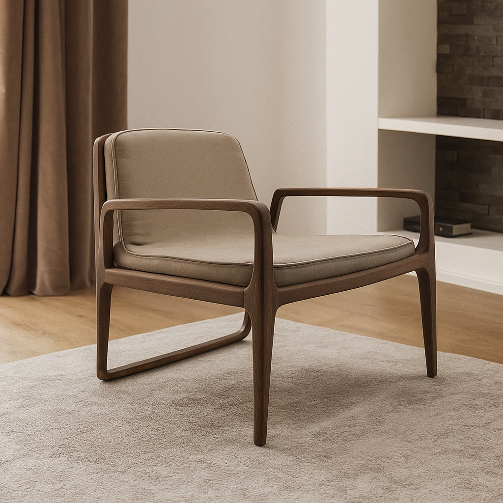 Loft Solid Wood Lounge Chair Loft-Beige -  Lounge Chairs - ebarza Furniture UAE | Shop Modern Furniture in Abu Dhabi & Dubai - مفروشات ايبازرا في الامارات | تسوق اثاث عصري وديكورات مميزة في دبي وابوظبي