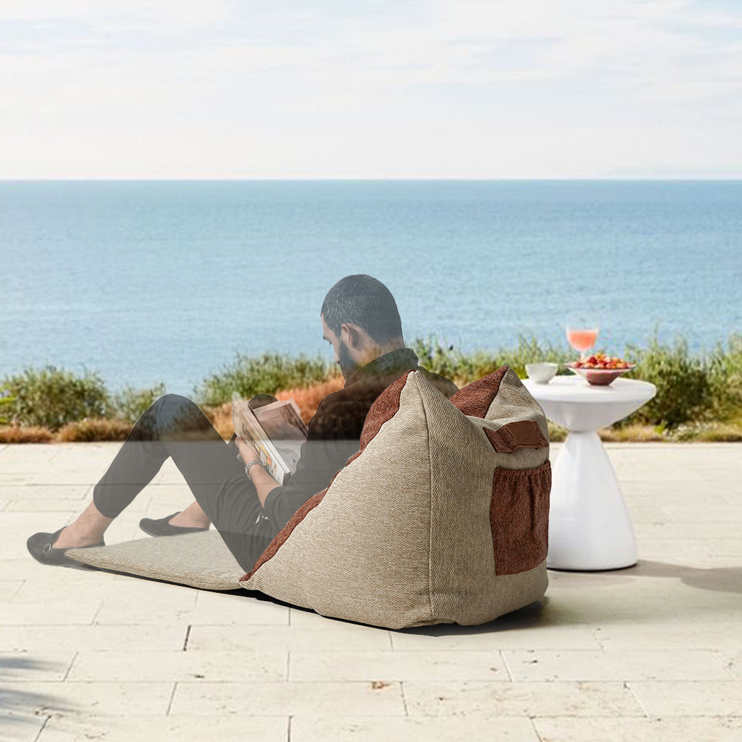 Lazy Orange/Beige Sunproof Bean Bag - 375-BB