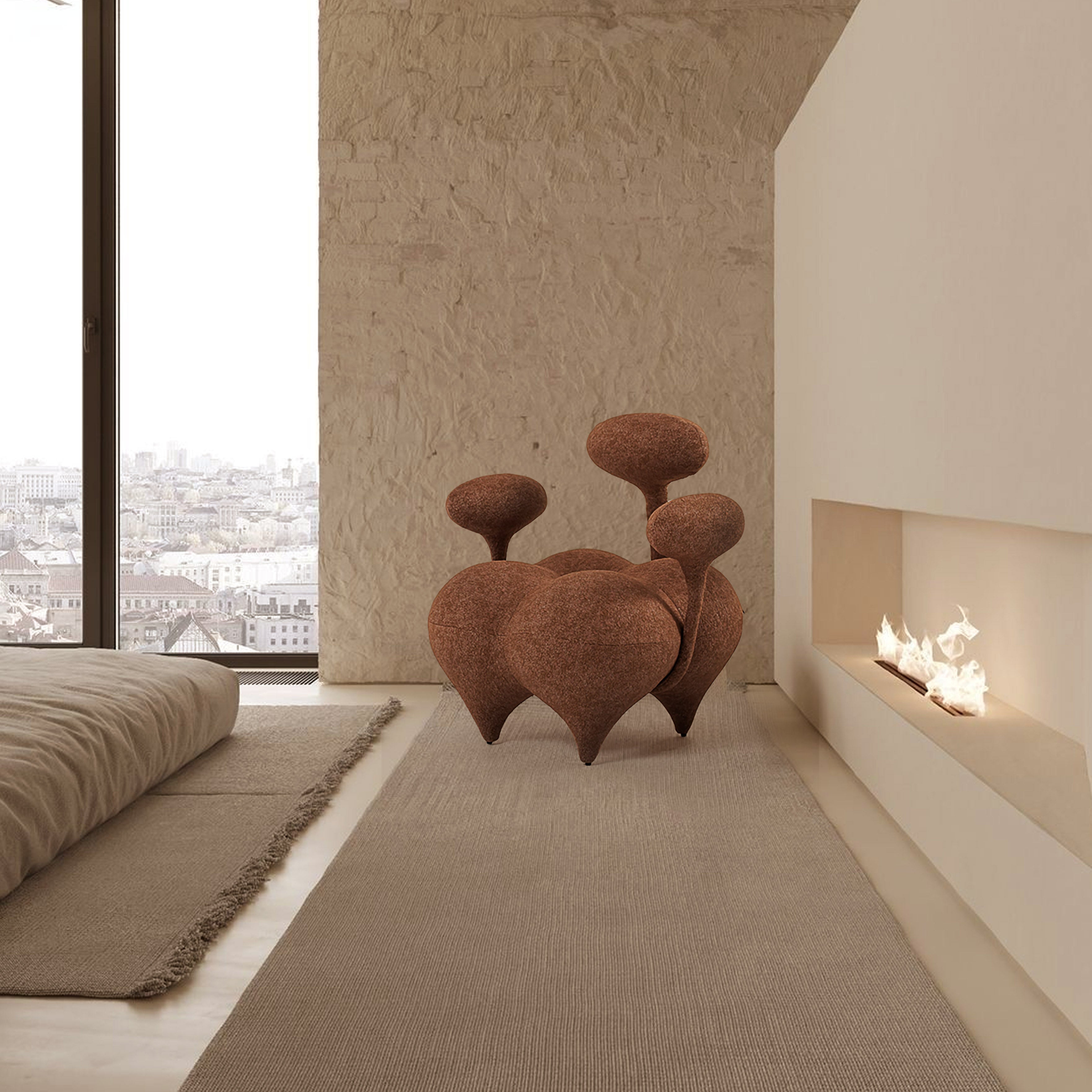 Nodus Lounge Chair PZ-666-L - Brown -  Lounge Chairs - ebarza Furniture UAE | Shop Modern Furniture in Abu Dhabi & Dubai - مفروشات ايبازرا في الامارات | تسوق اثاث عصري وديكورات مميزة في دبي وابوظبي