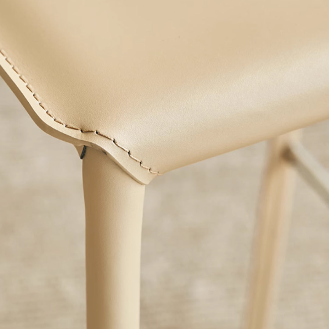 Mycroft Saddle Leather Bar Stool MLL-B43-khaki -  Bar Stools - ebarza Furniture UAE | Shop Modern Furniture in Abu Dhabi & Dubai - مفروشات ايبازرا في الامارات | تسوق اثاث عصري وديكورات مميزة في دبي وابوظبي