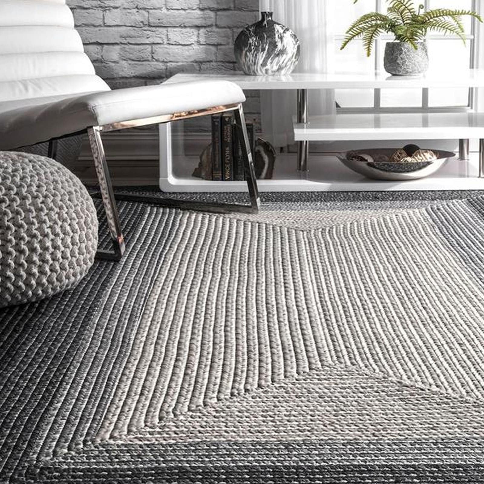 230X160 Cm Braided Handmade Jute Rug Jh-2347-L -  Rugs | 230x160 سم سجادة مضفرة مصنوعة يدويًا من الخيش - ebarza Furniture UAE | Shop Modern Furniture in Abu Dhabi & Dubai - مفروشات ايبازرا في الامارات | تسوق اثاث عصري وديكورات مميزة في دبي وابوظبي