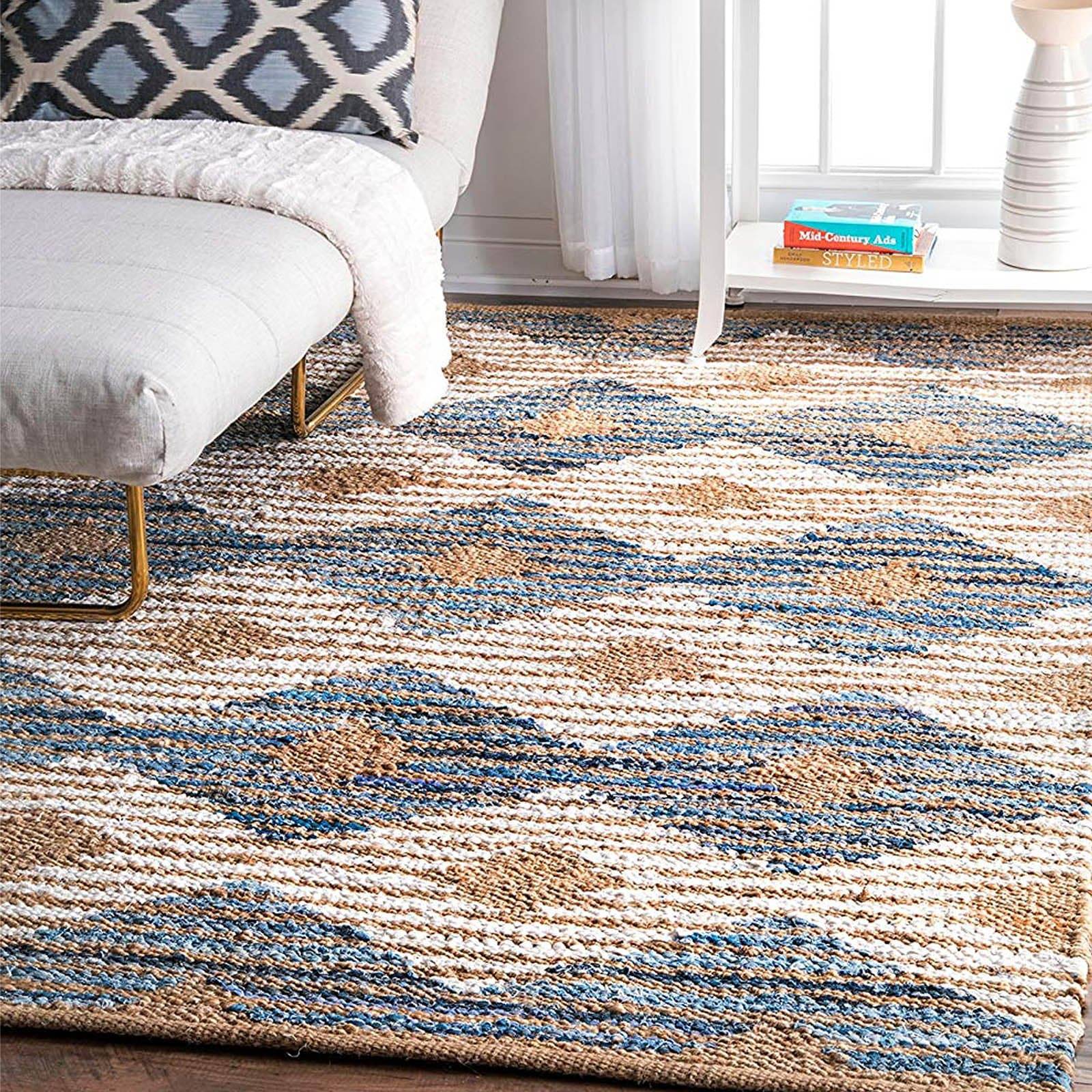 230X160 Cm Diamond  Handmade Wool Rug Jh-2055-M -  Rugs | 230x160 سم سجادة من الصوف مصنوعة يدويًا من دايموند - ebarza Furniture UAE | Shop Modern Furniture in Abu Dhabi & Dubai - مفروشات ايبازرا في الامارات | تسوق اثاث عصري وديكورات مميزة في دبي وابوظبي