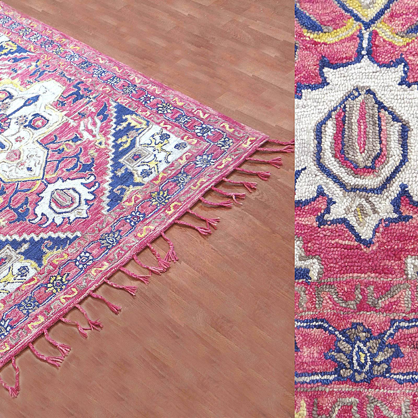 230X160 Cm Morocco Handmade Wool Rug Jh-20008-L -  Rugs - ebarza Furniture UAE | Shop Modern Furniture in Abu Dhabi & Dubai - مفروشات ايبازرا في الامارات | تسوق اثاث عصري وديكورات مميزة في دبي وابوظبي