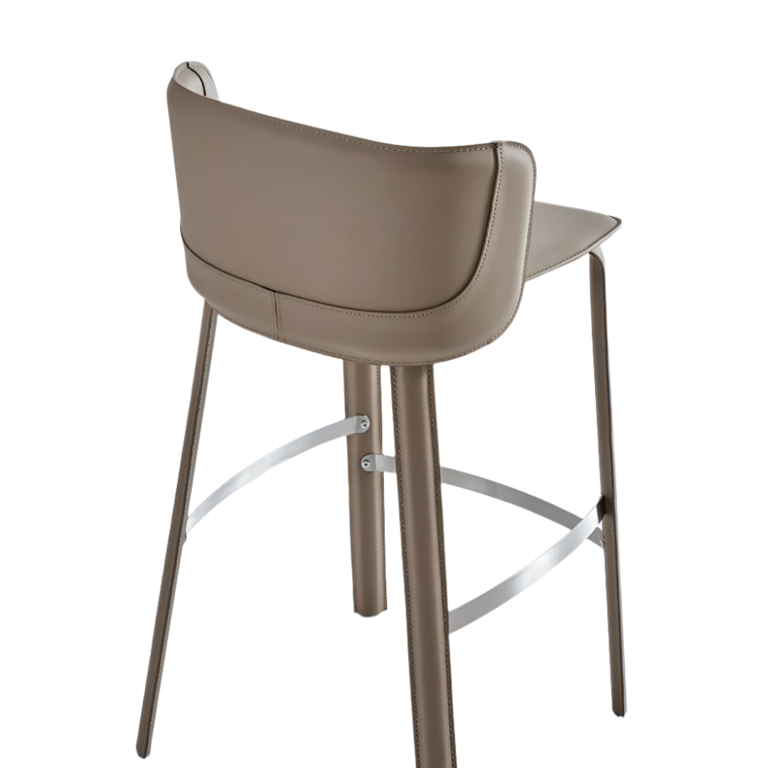 Pre-order 35 Days Delivery Beige Saddle Leather Bar Stool PZ-228-BAC -  Bar Stools - ebarza Furniture UAE | Shop Modern Furniture in Abu Dhabi & Dubai - مفروشات ايبازرا في الامارات | تسوق اثاث عصري وديكورات مميزة في دبي وابوظبي