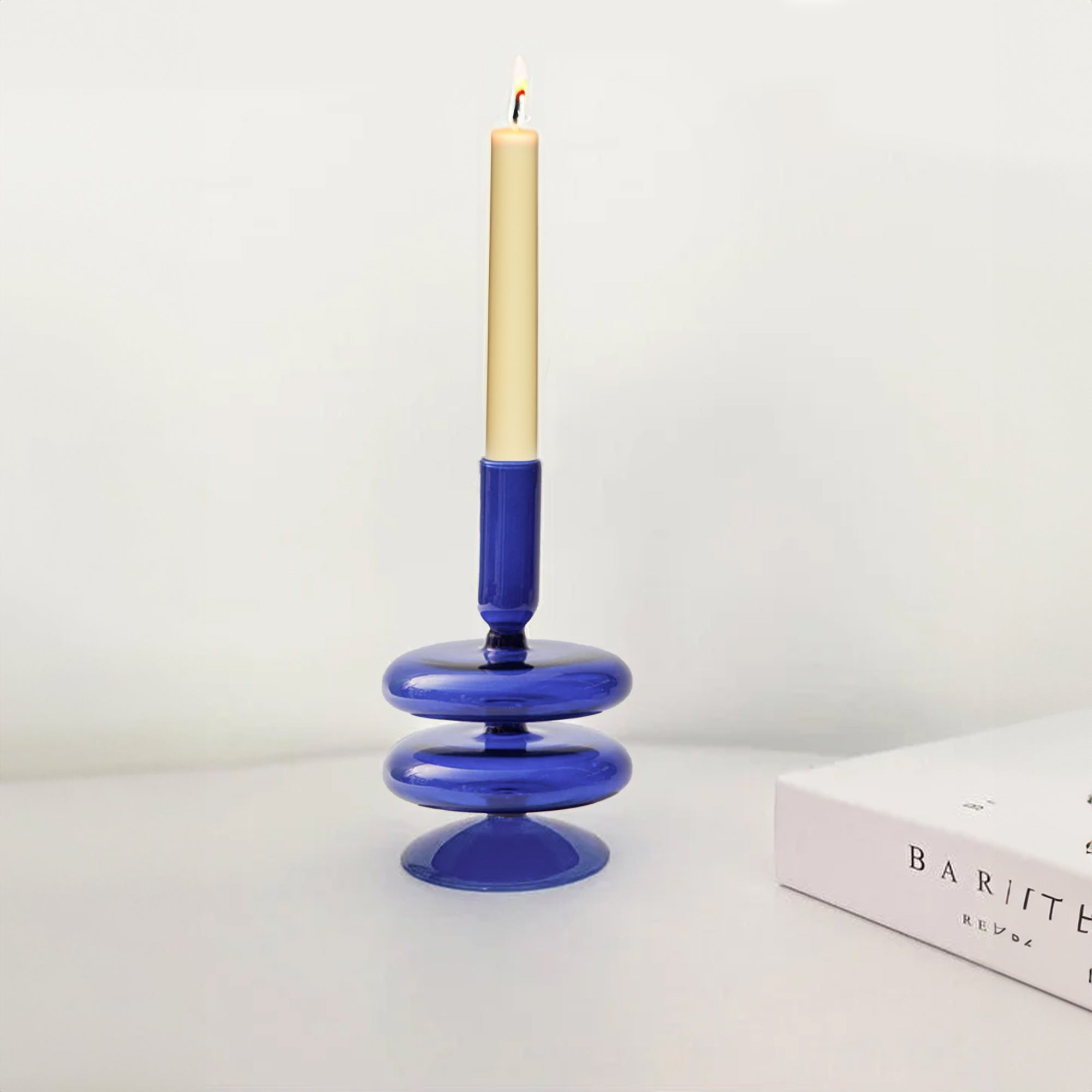 Sprayed Blue Candle Holder 23F117D -  Candle Holders | حامل شموع أزرق مرشوش - ebarza Furniture UAE | Shop Modern Furniture in Abu Dhabi & Dubai - مفروشات ايبازرا في الامارات | تسوق اثاث عصري وديكورات مميزة في دبي وابوظبي