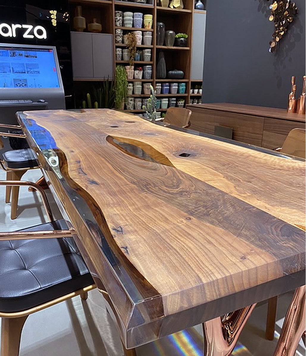 240X100 Cm Live Edge Resin Dining Table Top San240X100 -  Table Tops | 240X100 سم (لايف ايدج) سطح طاولة الطعام - ebarza Furniture UAE | Shop Modern Furniture in Abu Dhabi & Dubai - مفروشات ايبازرا في الامارات | تسوق اثاث عصري وديكورات مميزة في دبي وابوظبي