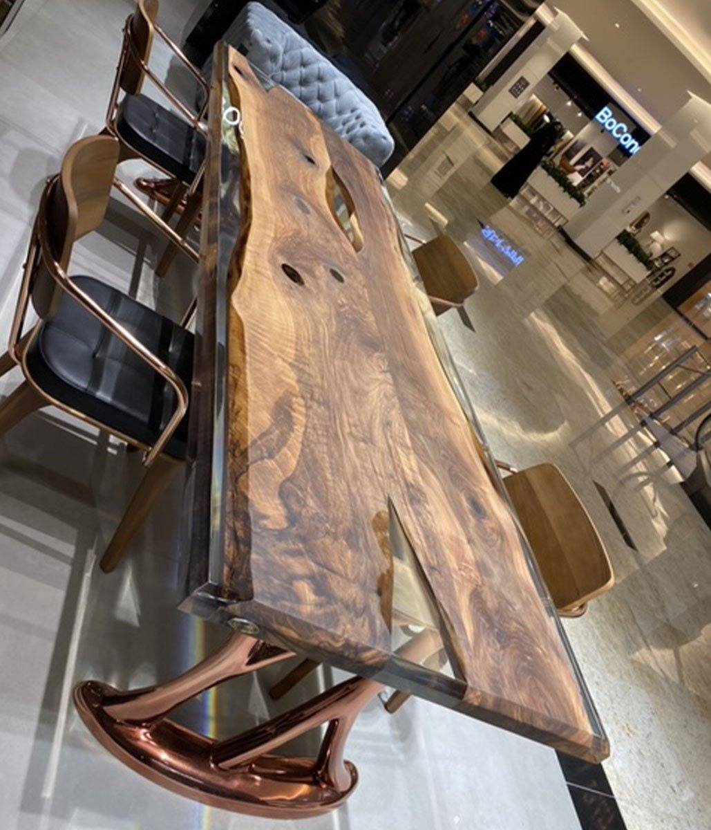 240X100 Cm Live Edge Resin Dining Table Top San240X100 -  Table Tops - ebarza Furniture UAE | Shop Modern Furniture in Abu Dhabi & Dubai - مفروشات ايبازرا في الامارات | تسوق اثاث عصري وديكورات مميزة في دبي وابوظبي