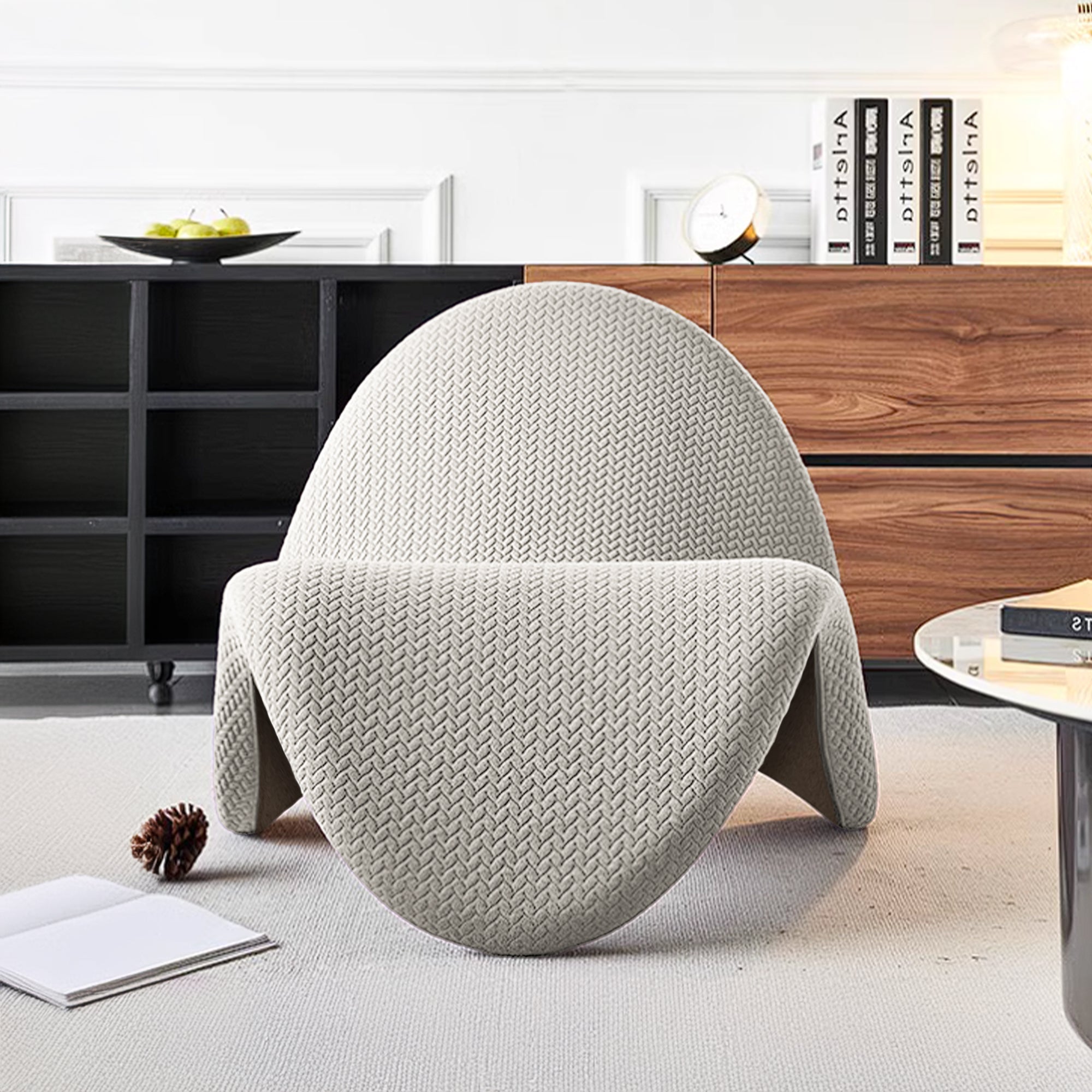 Beige Worm  Lounge Chair MLL-A42 Beige -  Lounge Chairs - ebarza Furniture UAE | Shop Modern Furniture in Abu Dhabi & Dubai - مفروشات ايبازرا في الامارات | تسوق اثاث عصري وديكورات مميزة في دبي وابوظبي