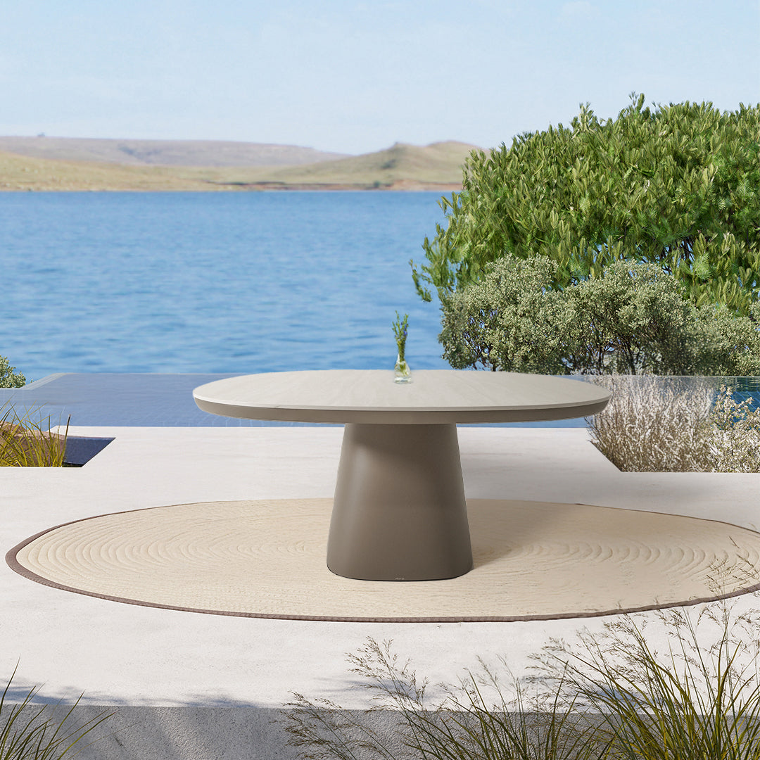 Cayenne Outdoor Ceramic Top Dining Table 150cm - AM9030N47CER+AL5540H37ALU