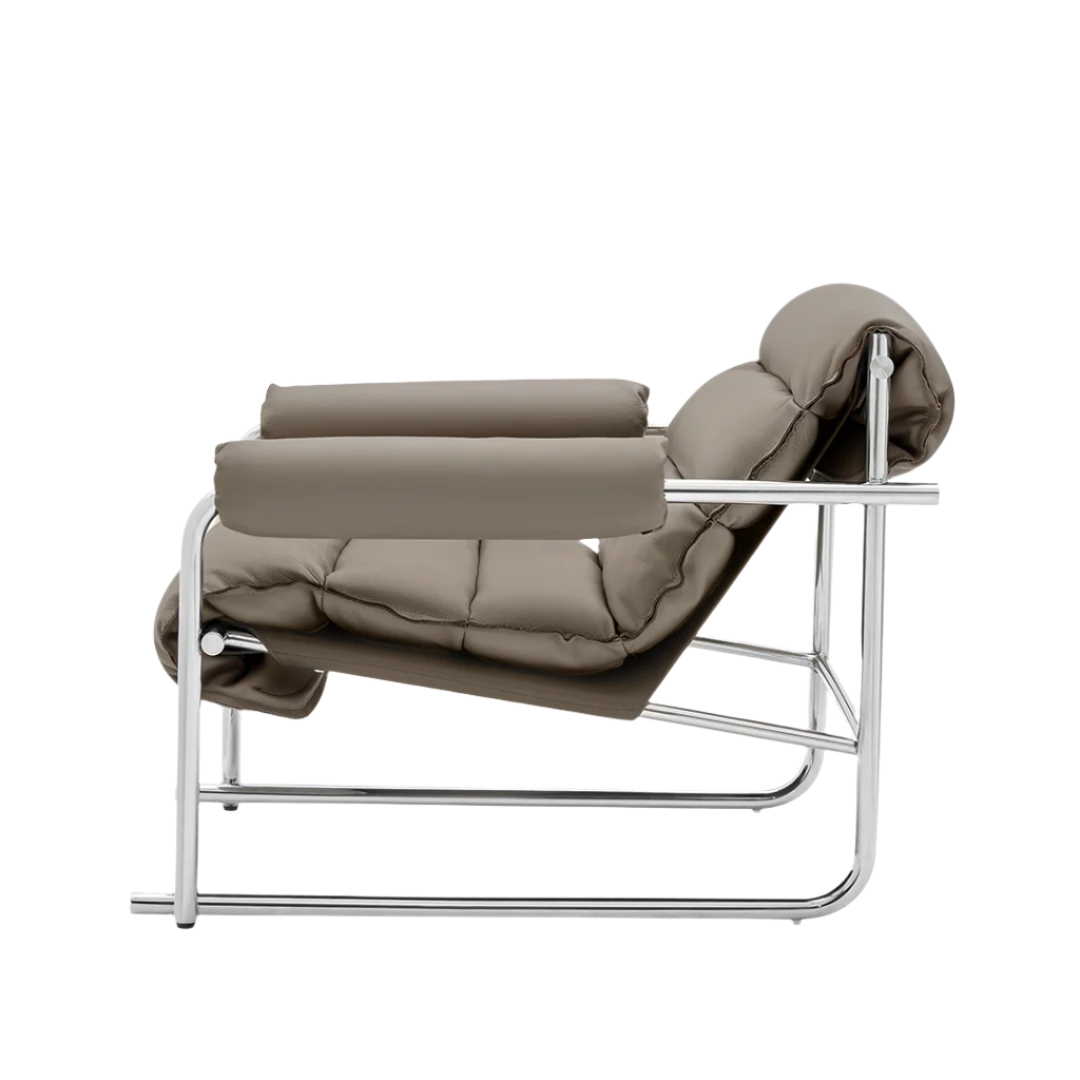 Murcia Whole Leather Lounge Chair LC066/BEIGE -  Lounge Chairs - ebarza Furniture UAE | Shop Modern Furniture in Abu Dhabi & Dubai - مفروشات ايبازرا في الامارات | تسوق اثاث عصري وديكورات مميزة في دبي وابوظبي