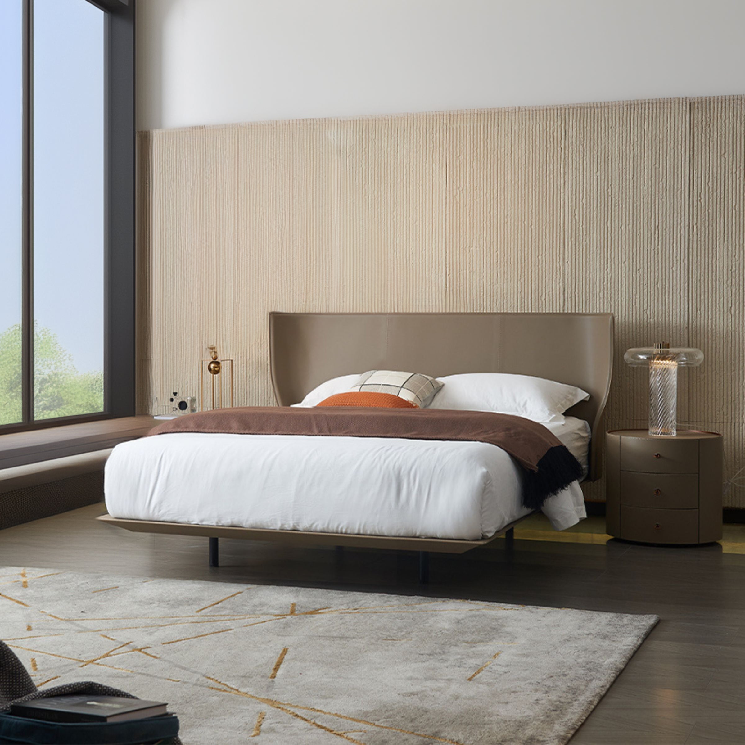 Pre-order 75 Days Delivery Verona Single Size Bed MLL-F13 Khaki -  Bedsteads | سرير فيرونا - ebarza Furniture UAE | Shop Modern Furniture in Abu Dhabi & Dubai - مفروشات ايبازرا في الامارات | تسوق اثاث عصري وديكورات مميزة في دبي وابوظبي