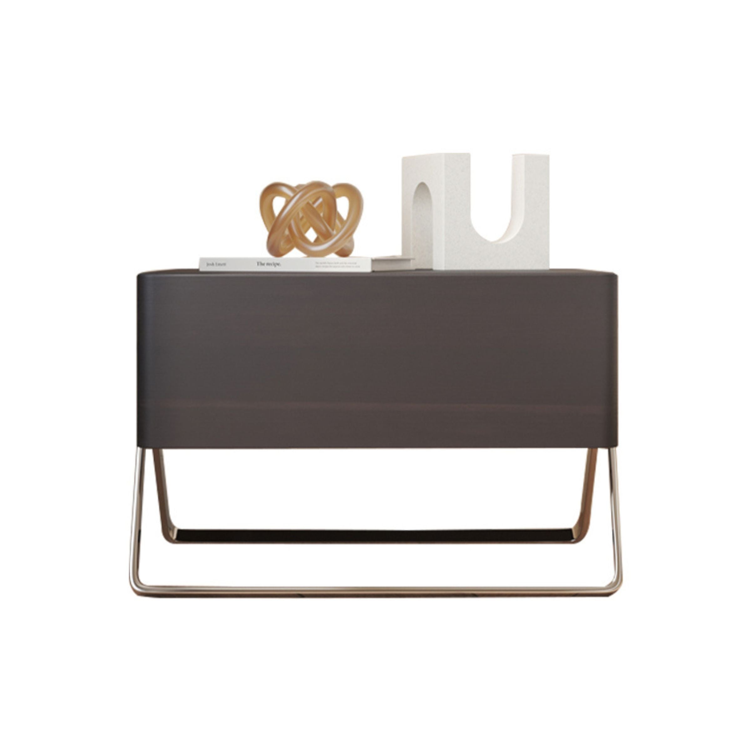 Basket Dark Walnut Bed Side Table MLL-T71 -  Side Tables | طاولة جانبية للسرير بلون الجوز الداكن باسكت - ebarza Furniture UAE | Shop Modern Furniture in Abu Dhabi & Dubai - مفروشات ايبازرا في الامارات | تسوق اثاث عصري وديكورات مميزة في دبي وابوظبي