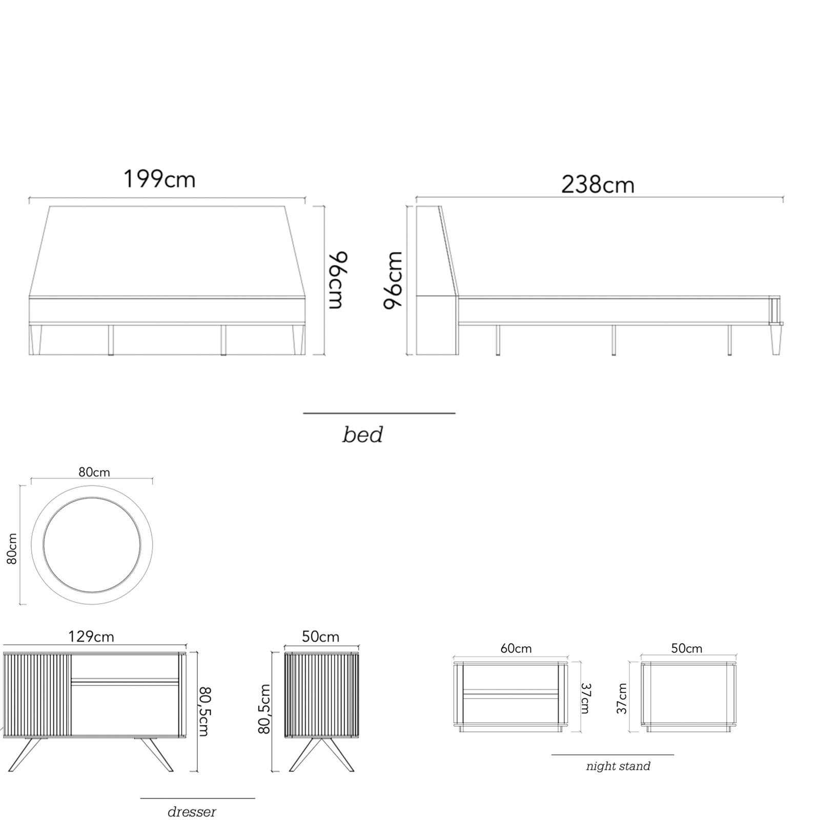 2X Beretta Bed Side Table Beretta-Table -  Bedside Tables | 2X طاولة جانبية بيريتا - ebarza Furniture UAE | Shop Modern Furniture in Abu Dhabi & Dubai - مفروشات ايبازرا في الامارات | تسوق اثاث عصري وديكورات مميزة في دبي وابوظبي