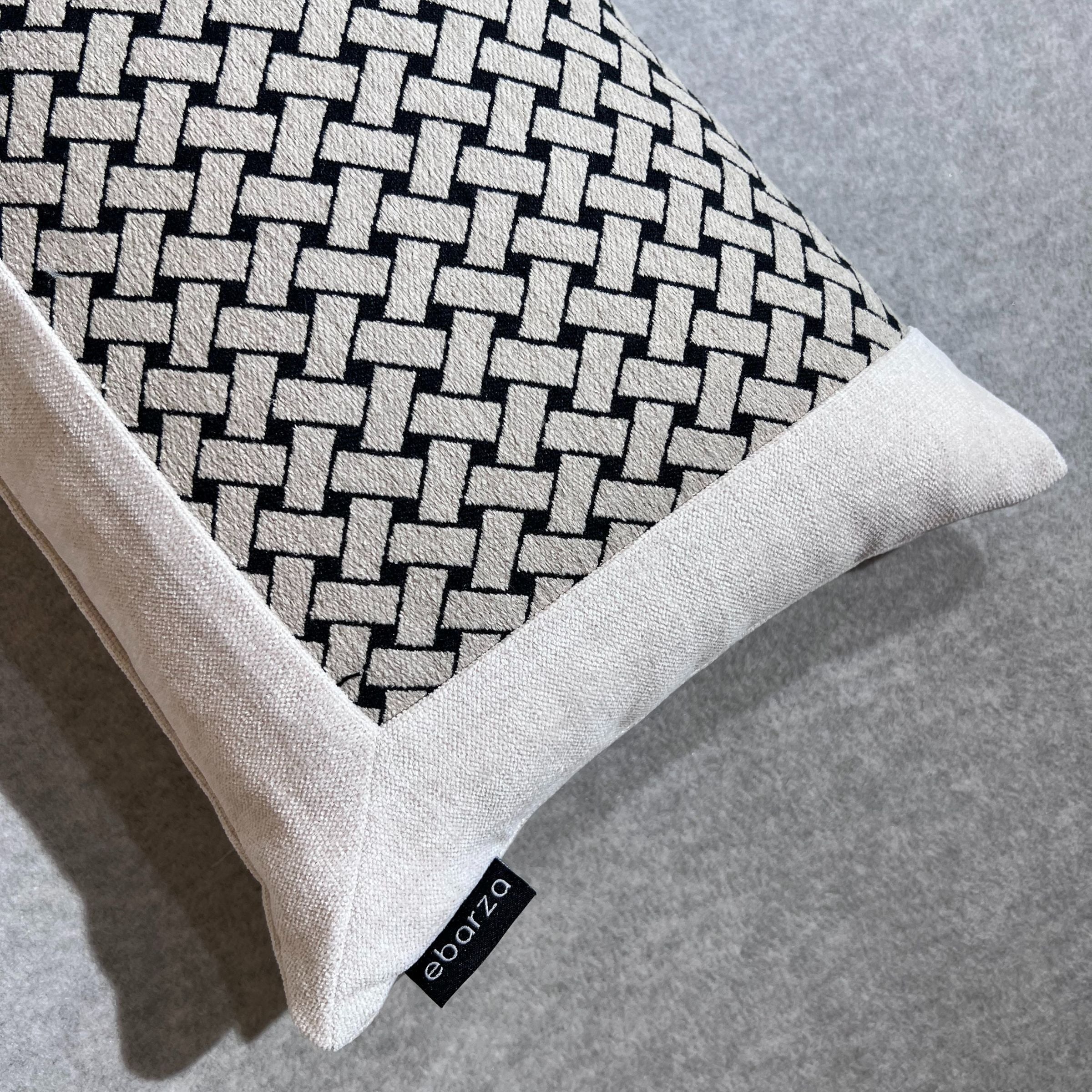 30*60  Lampard Patchwork Cushion  - ECC096 -  Cushions - ebarza Furniture UAE | Shop Modern Furniture in Abu Dhabi & Dubai - مفروشات ايبازرا في الامارات | تسوق اثاث عصري وديكورات مميزة في دبي وابوظبي