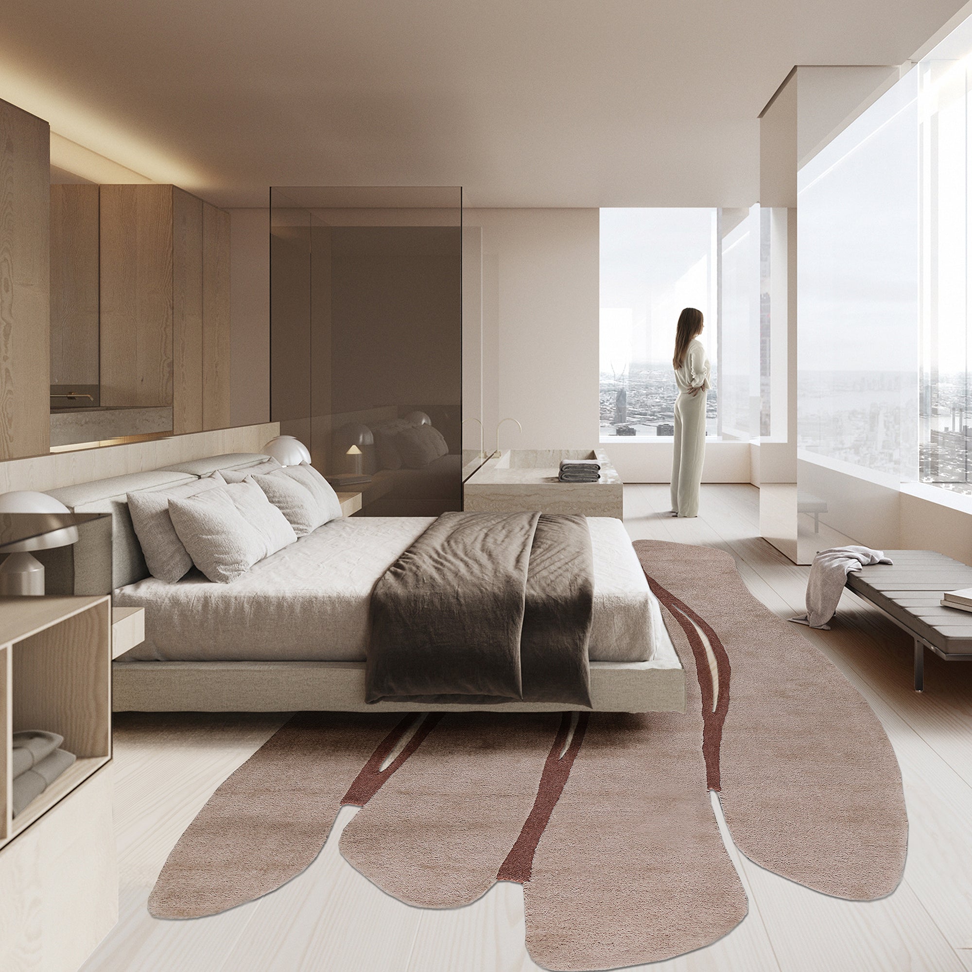 300X200 Cm Gravity Waves WOOL BEIGE AND DARK BEIGE Rug JH-22747 -  Rugs - ebarza Furniture UAE | Shop Modern Furniture in Abu Dhabi & Dubai - مفروشات ايبازرا في الامارات | تسوق اثاث عصري وديكورات مميزة في دبي وابوظبي