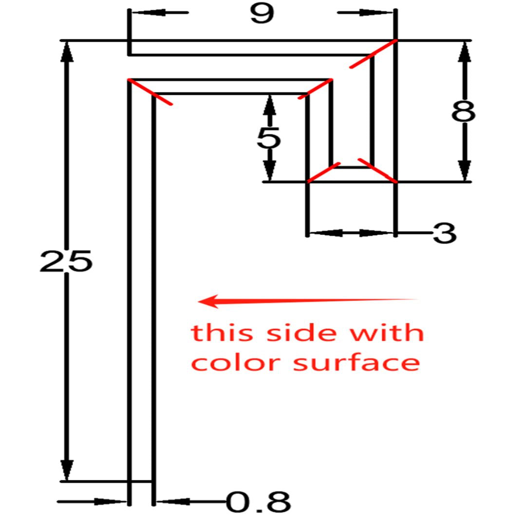 0.8mm Thickness (2.5cm) Stainless Steel Profile - Black - PR0041 -  wall-panels-profiles - ebarza Furniture UAE | Shop Modern Furniture in Abu Dhabi & Dubai - مفروشات ايبازرا في الامارات | تسوق اثاث عصري وديكورات مميزة في دبي وابوظبي