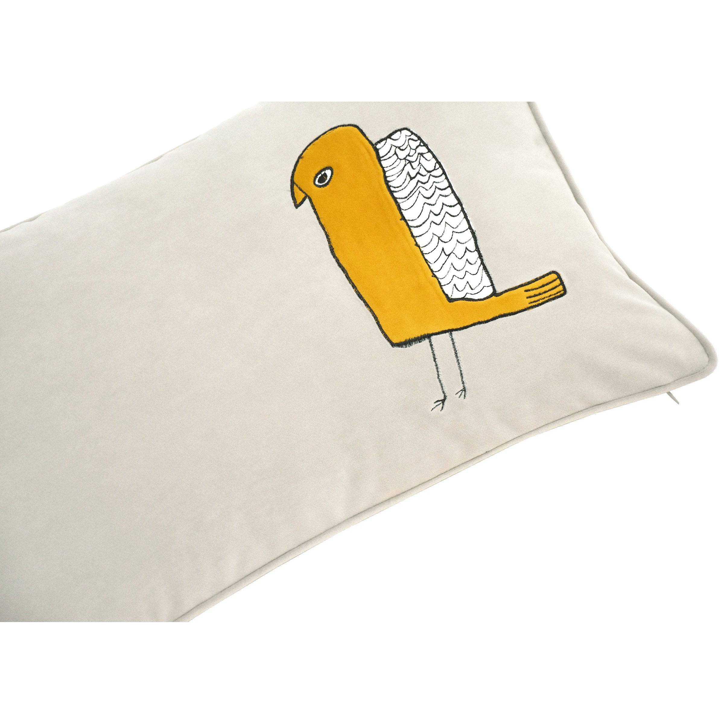 30X55 Cm Small Stone Bird Embroidered Cushion Ecc-028 -  Cushions | مقاس 30*55 سم وسادة مطرزة من حجر إبارزا الصغير - ebarza Furniture UAE | Shop Modern Furniture in Abu Dhabi & Dubai - مفروشات ايبازرا في الامارات | تسوق اثاث عصري وديكورات مميزة في دبي وابوظبي