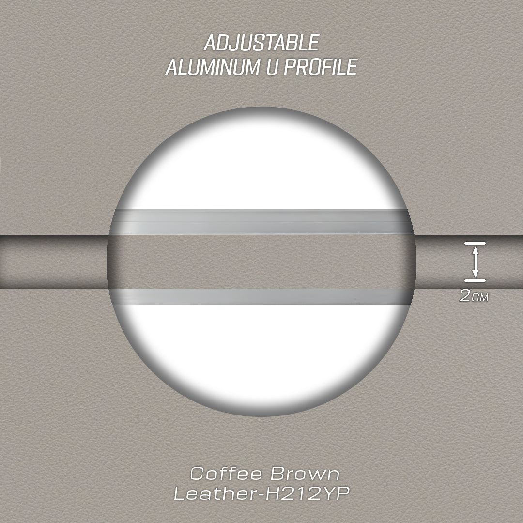 320H-ALUMINUM PROFILE- ADJUSTABLE U-PROFILE  COLOUR: Coffee Brown Leather-H212YP