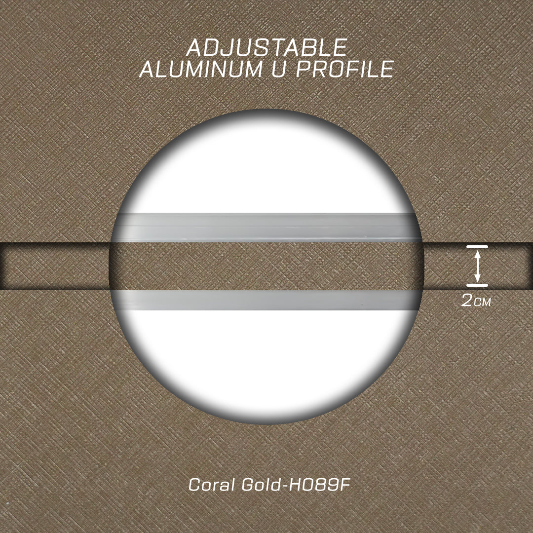 320H-ALUMINUM PROFILE- ADJUSTABLE U-PROFILE  COLOUR : Coral Gold-H089F