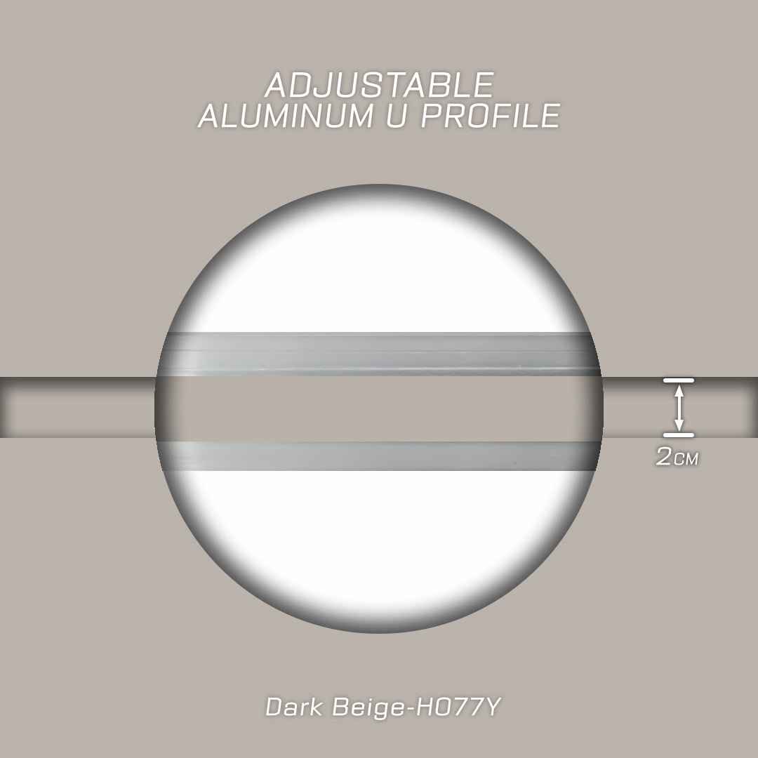 320H-ALUMINUM PROFILE- ADJUSTABLE U-PROFILE  COLOUR: Dark Beige-H077Y -  wall-panels-profiles - ebarza Furniture UAE | Shop Modern Furniture in Abu Dhabi & Dubai - مفروشات ايبازرا في الامارات | تسوق اثاث عصري وديكورات مميزة في دبي وابوظبي
